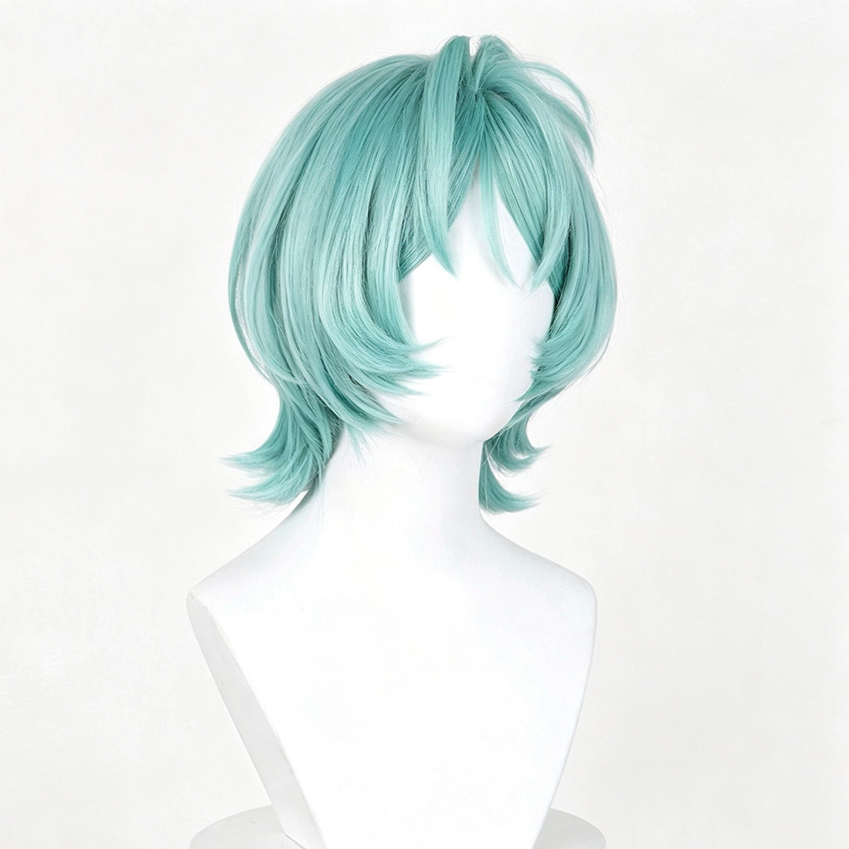 Zenless   Zone   Zero Roxie   Wig   Mint Cyan‑Blue   Realistic Scalp   Top   Short   Wig With   Detachable Alligator‑Clip   Ahoge Ponytail   Basic   Wig