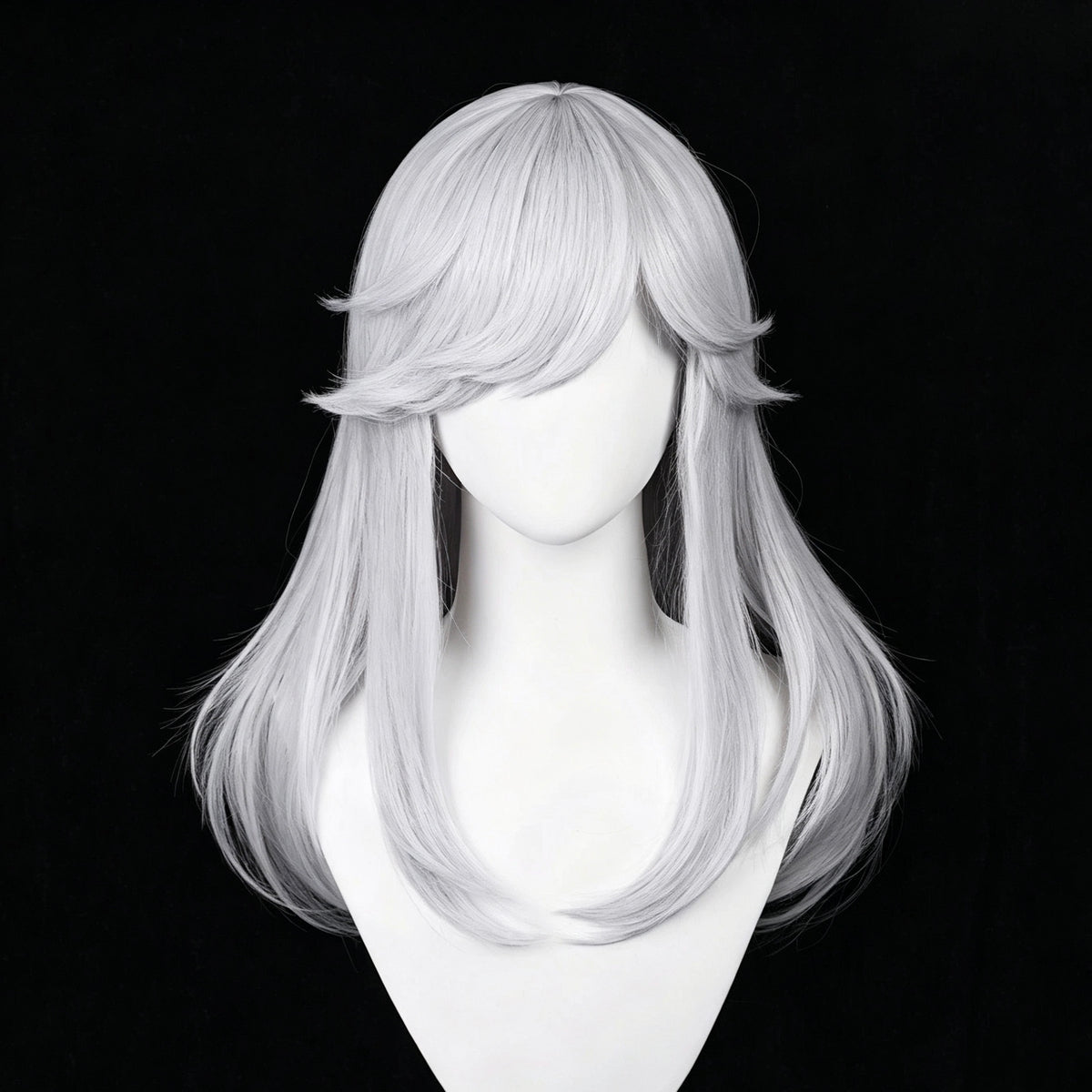 Genshin   Impact   Cyno Long   White   Hair   Basic Wig