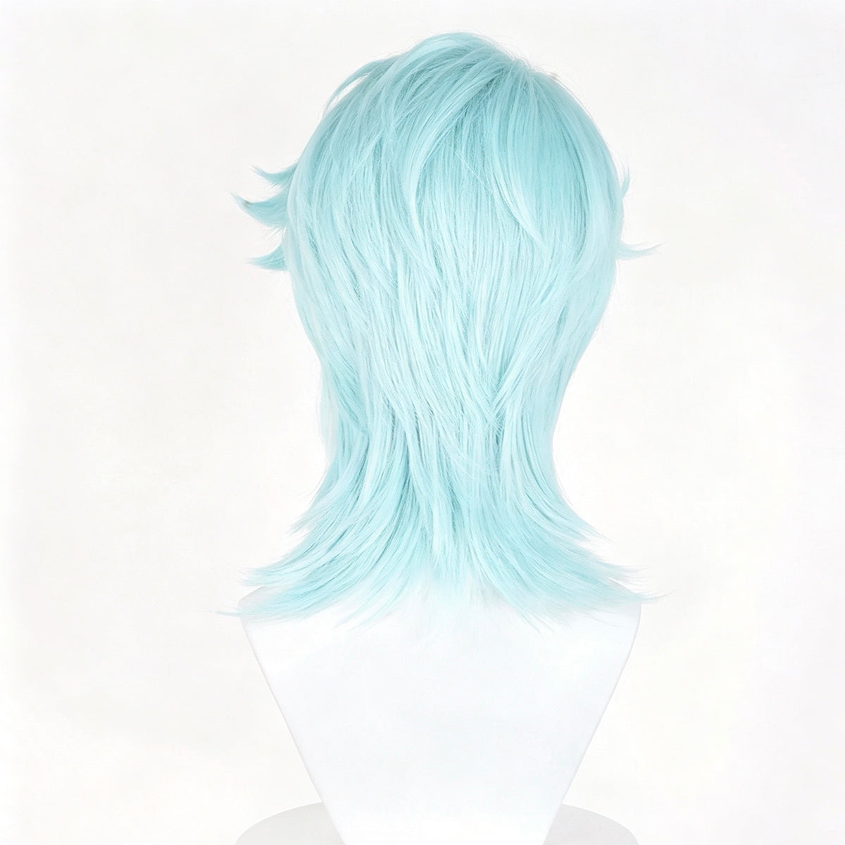 Genshin   Impact   Il Dottore   Solid   Light   Ice Blue   Layered   Wolf   Cut Basic   Wig