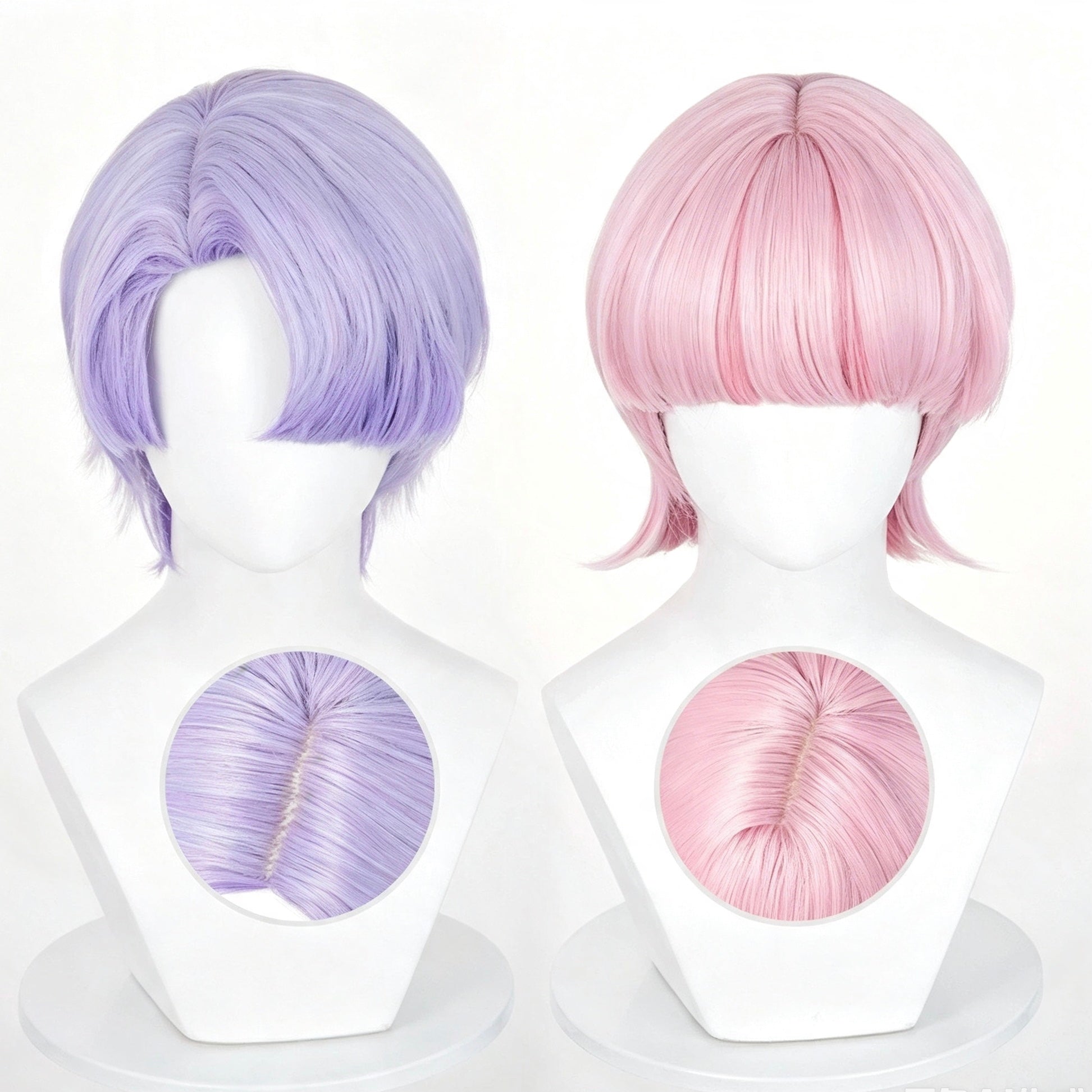 Panty   &   Stocking   with Garterbelt Scanty/Kneesocks Short   Pink/Purple   Hair Basic   Wig