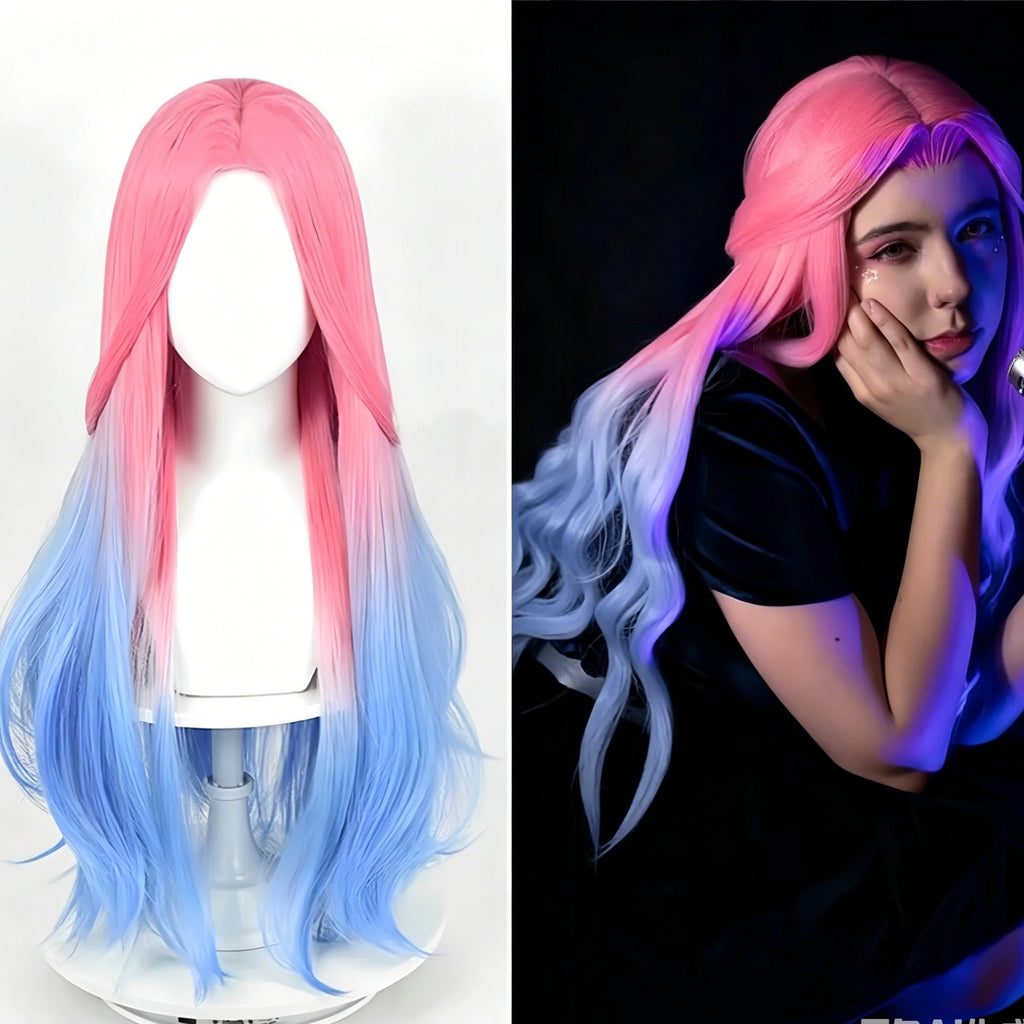 Alien   Stage   Mizi   Long Pink   Blue   Hair   Basic Wig