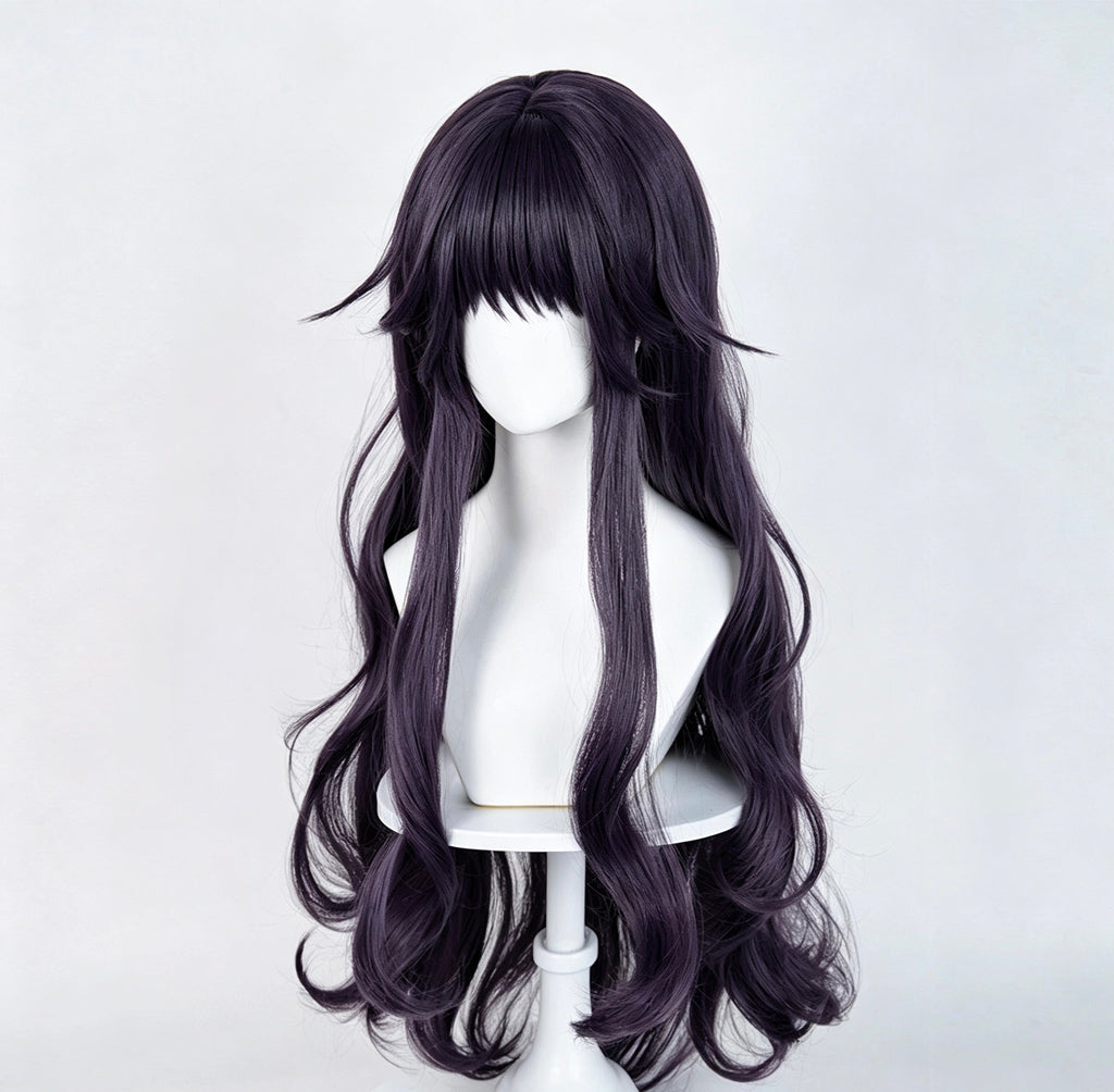 The   Fragrant   Flower Blooms   With   Dignity Kaoruko   Waguri   Long  Purple   Hair   Basic Wig