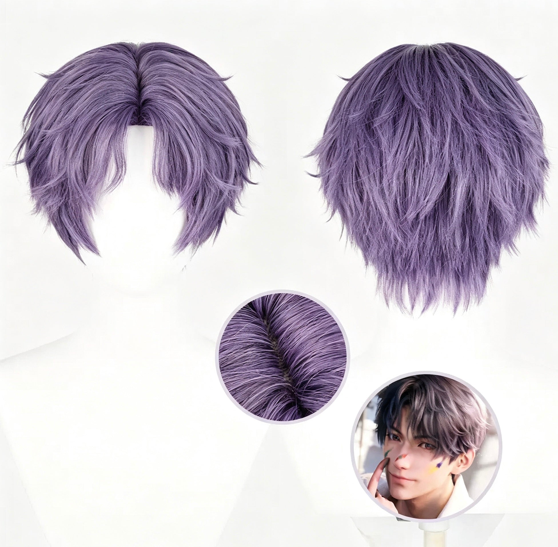 Rafayel Cosplay Wig | Love and Deepspace Character Wig | Styled Ready-to-Wear Cosplay Hair