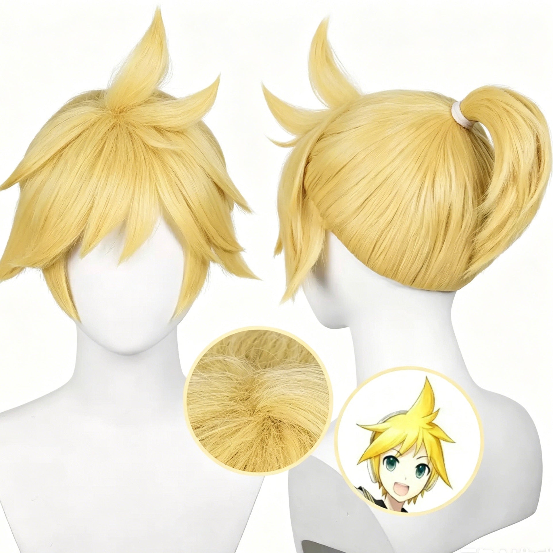 Virtual   Singer Kagamine Rin&Kagamine   Len Short   Yellow   Hair   Basic Wig