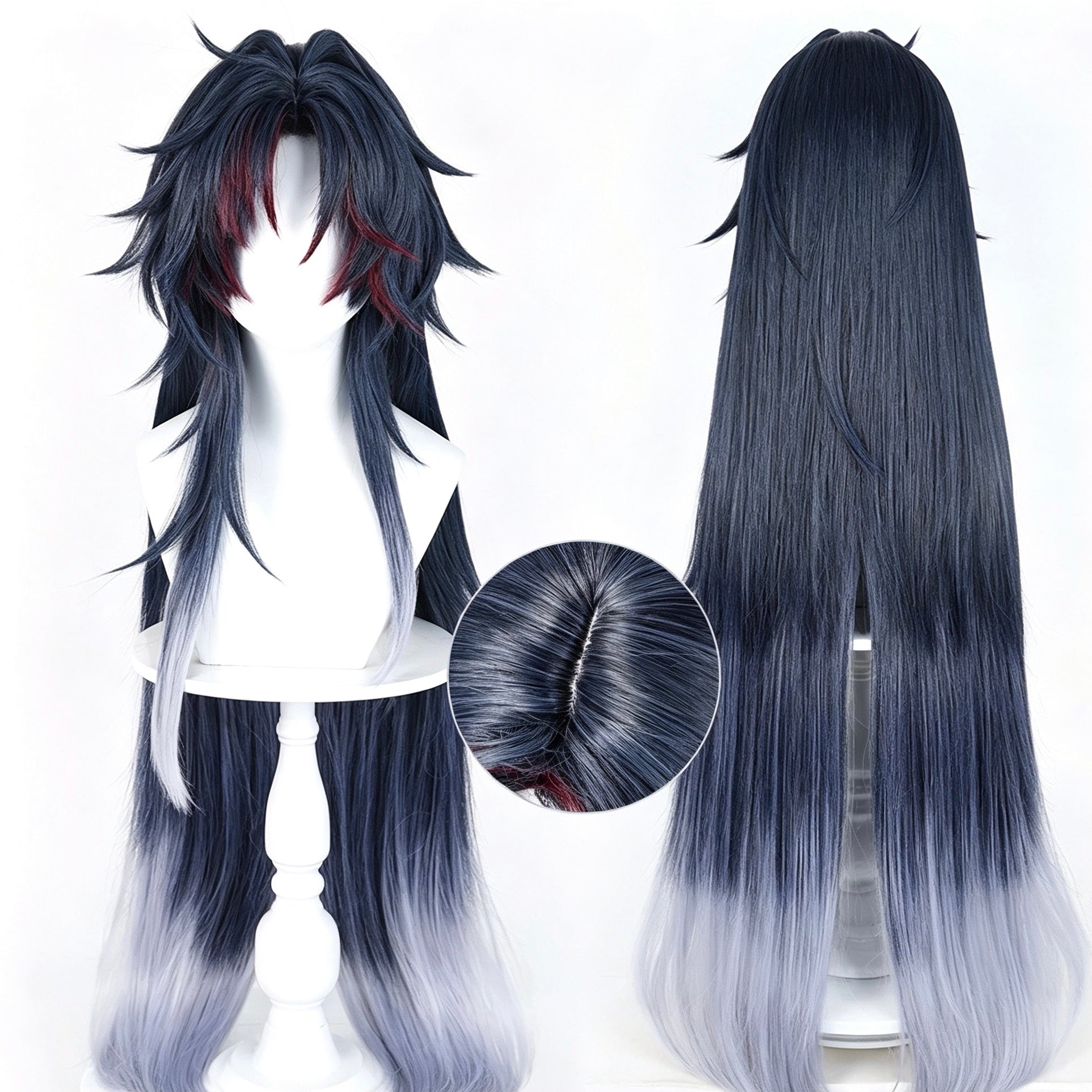 Honkai:   Star   Rail   Blade Black   Blue   Gradient Basic   Wig
