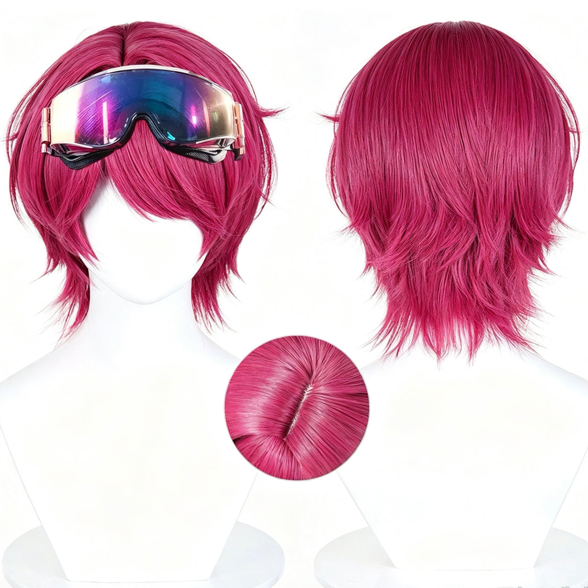Arknights   Exusiai Midnight   Delivery Short   Red   Hair   Basic Wig