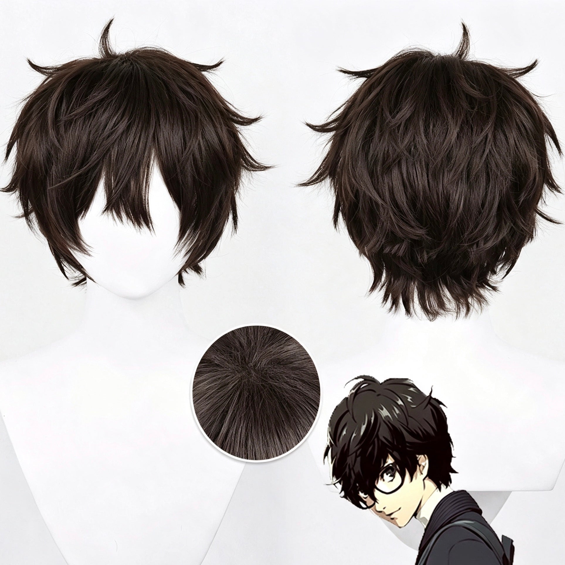Persona   5   Amamiya Ren   Short   Black   Hair Basic   Wig