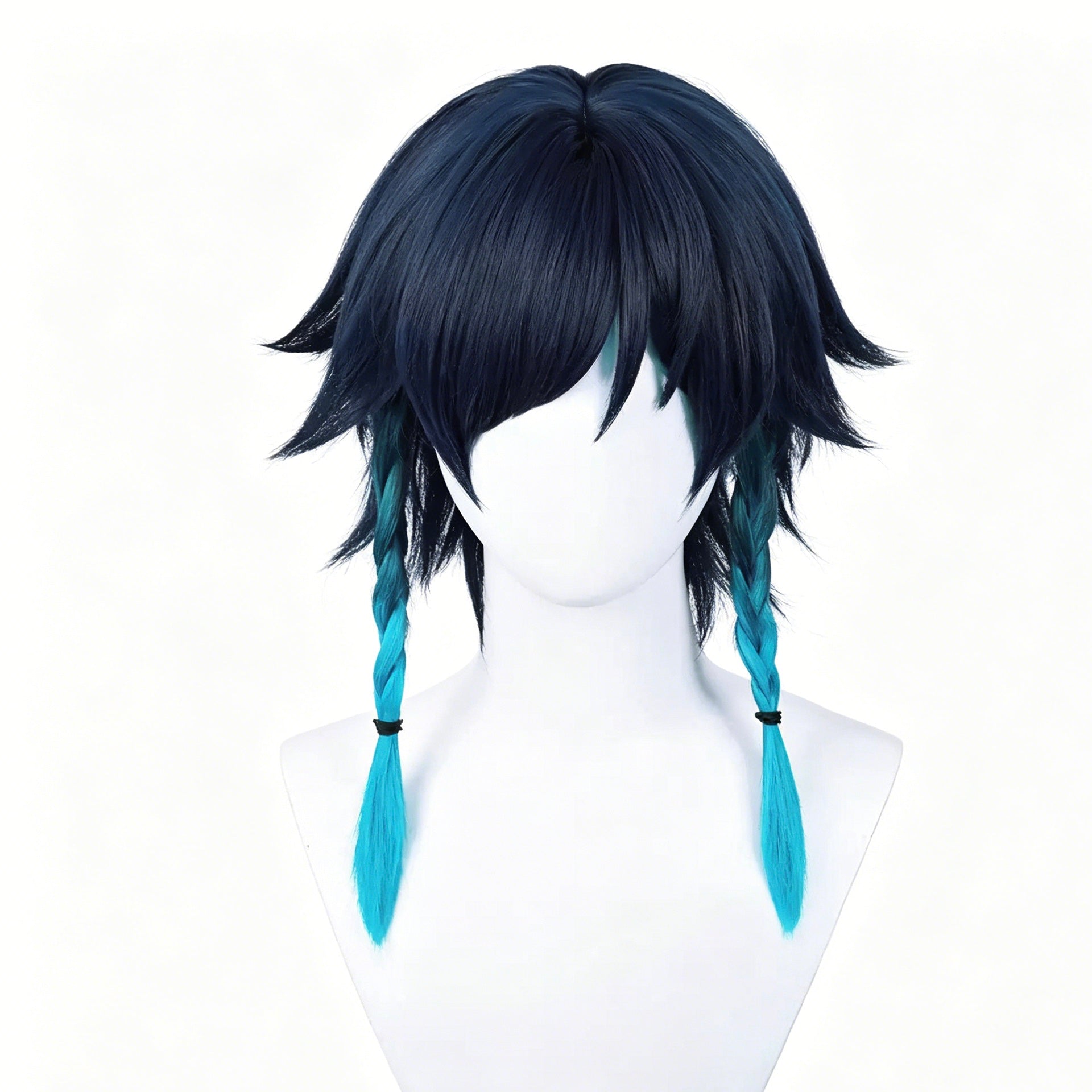 Genshin   Impact   Venti Short   Blue   Hair   Basic Wig