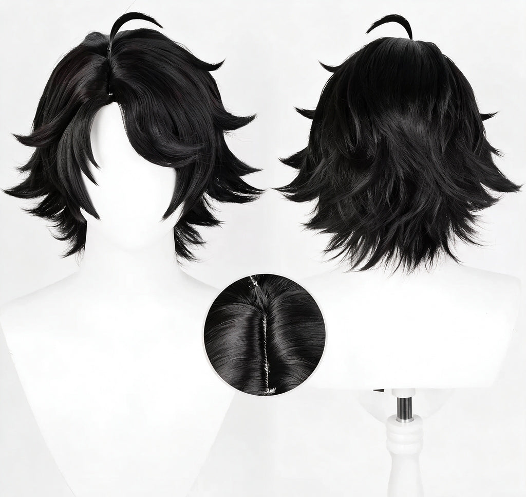 IdentityV   Prospector Norton(Fool's   Gold) Short   Black   Hair   Basic Wig