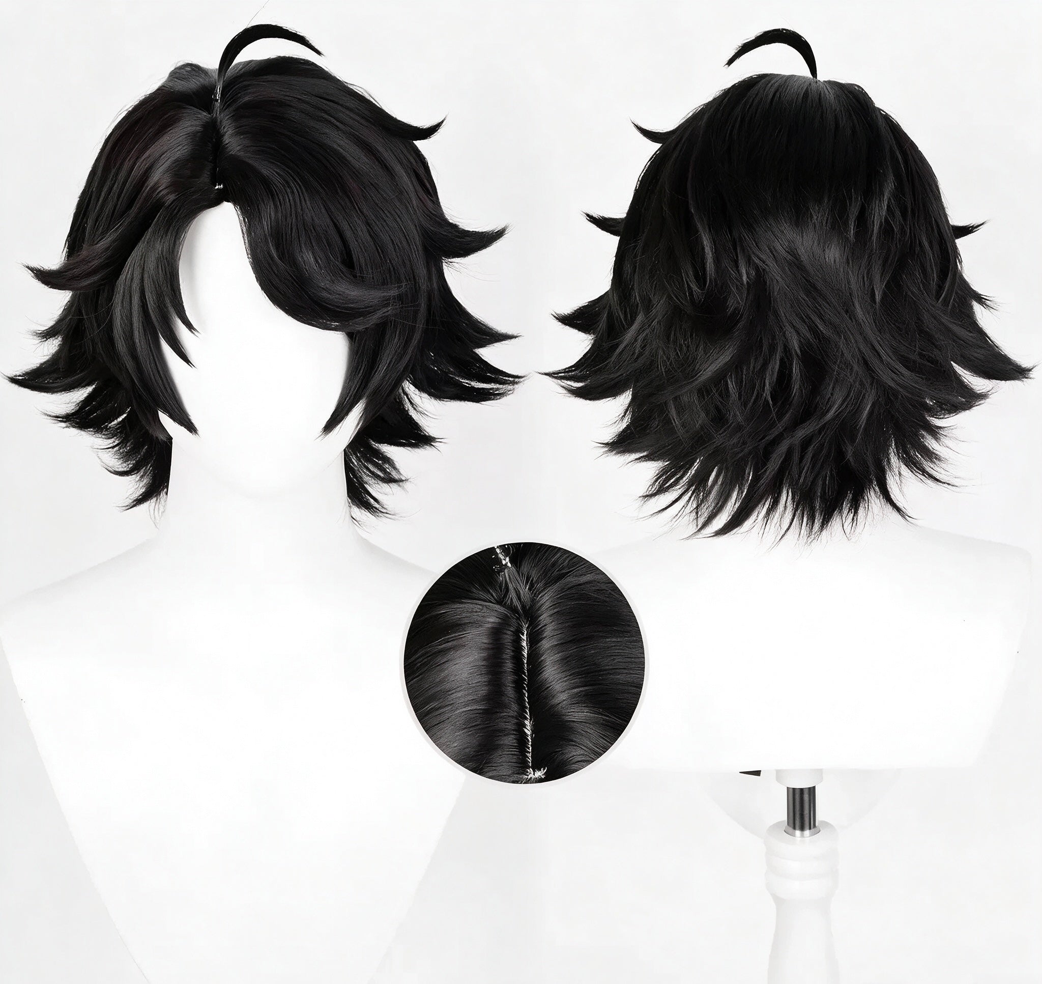 IdentityV   Prospector Norton(Fool's   Gold) Short   Black   Hair   Basic Wig