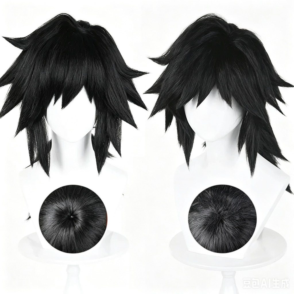 Demon   Slayer   Tomioka Giyuu   Short   Black   Hair Basic   Wig