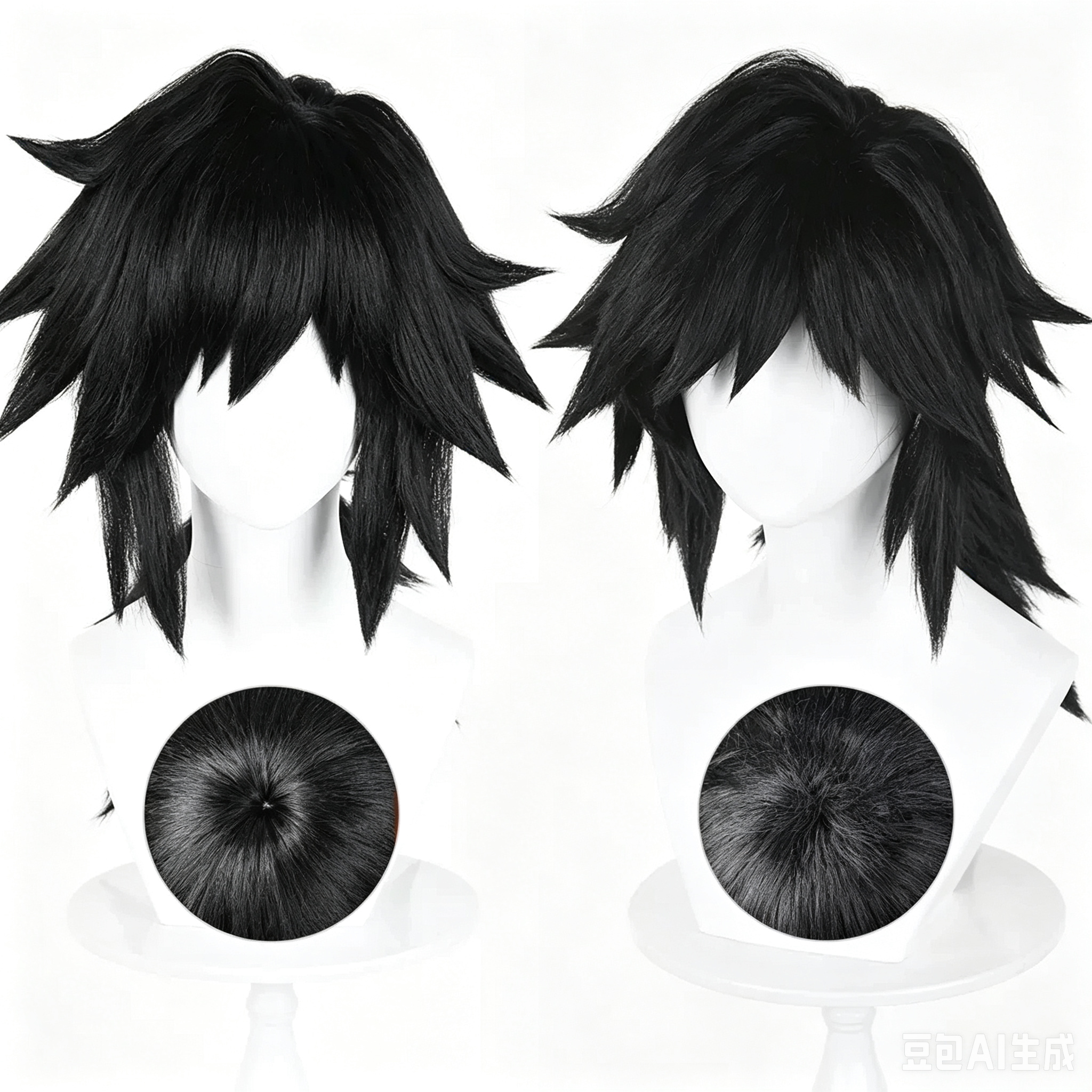 Demon   Slayer   Tomioka Giyuu   Short   Black   Hair Basic   Wig
