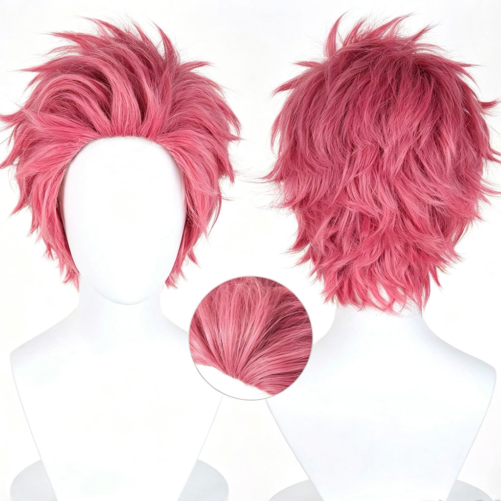 Demon   Slayer   Akaza Short   Pink   Hair   Basic Wig