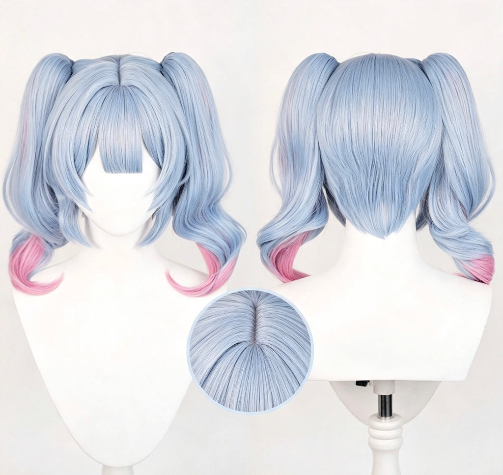 Virtual   Singer   Hatsune Miku   Rabbit   Hole   Long Blue   Pink   Hair   Basic wig
