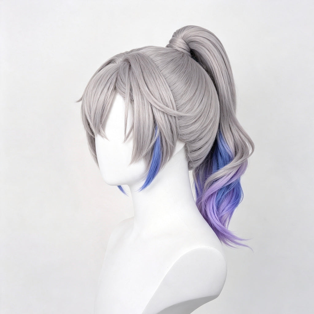 Honkai:   Star   Rail   Silver Wolf   Long   Silver Purple   Hair   Basic   Wig