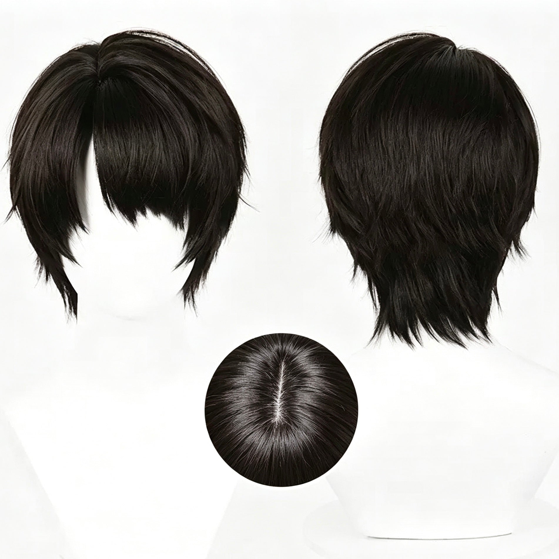 Love and Deepspace Caleb Short Dark Brown Cosplay Base Wig