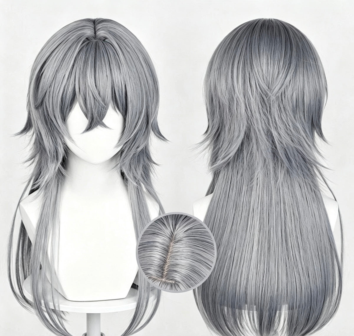 Arknights   Logos Long/Short   Gray   Hair Basic   Wig