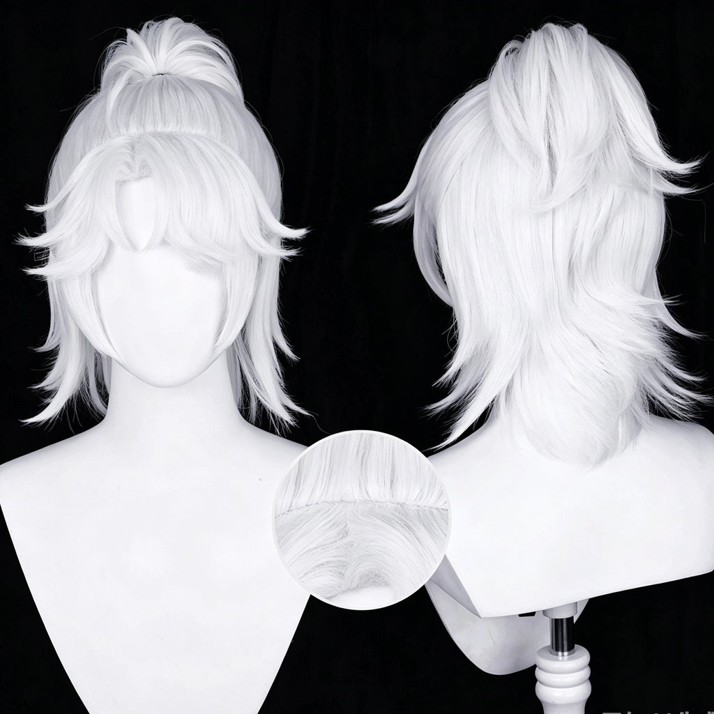 IdentityV   Prisoner Luca   Balsa   (B.Duck Rice)   Short   Silver White   Hair   Basic   Wig