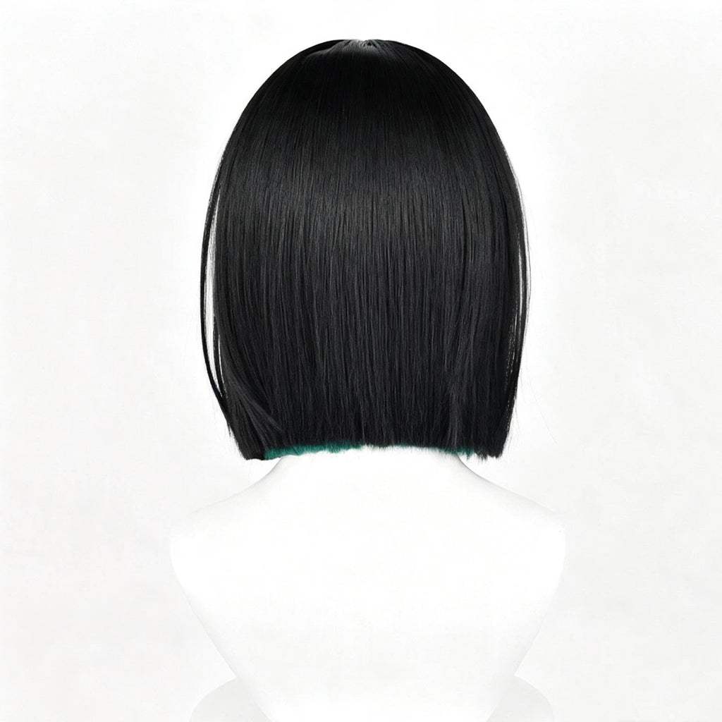 Alien   Stage   Sua   Short Black   Green   Hair   Basic Wig