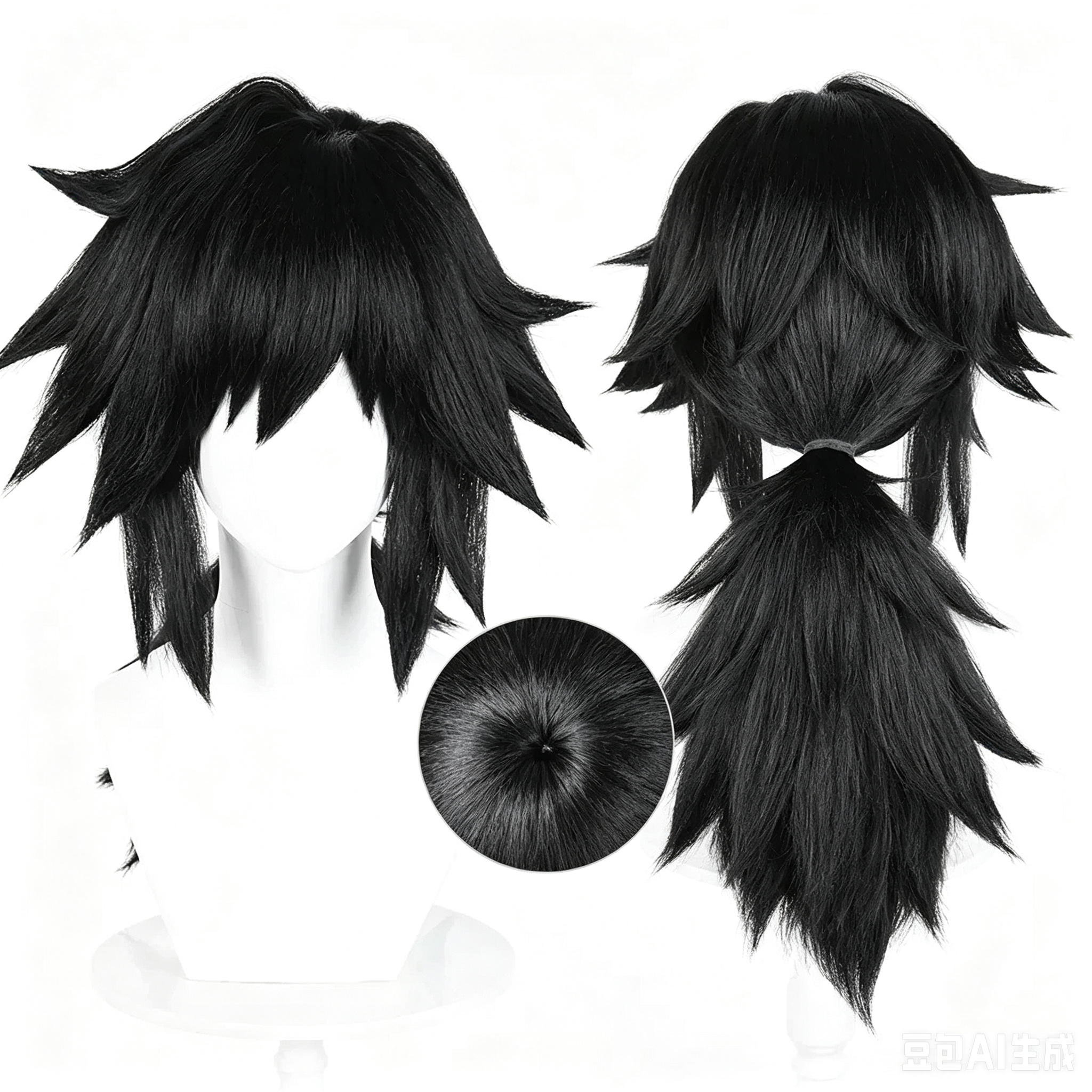 Demon   Slayer   Tomioka Giyuu   Short   Black   Hair Basic   Wig