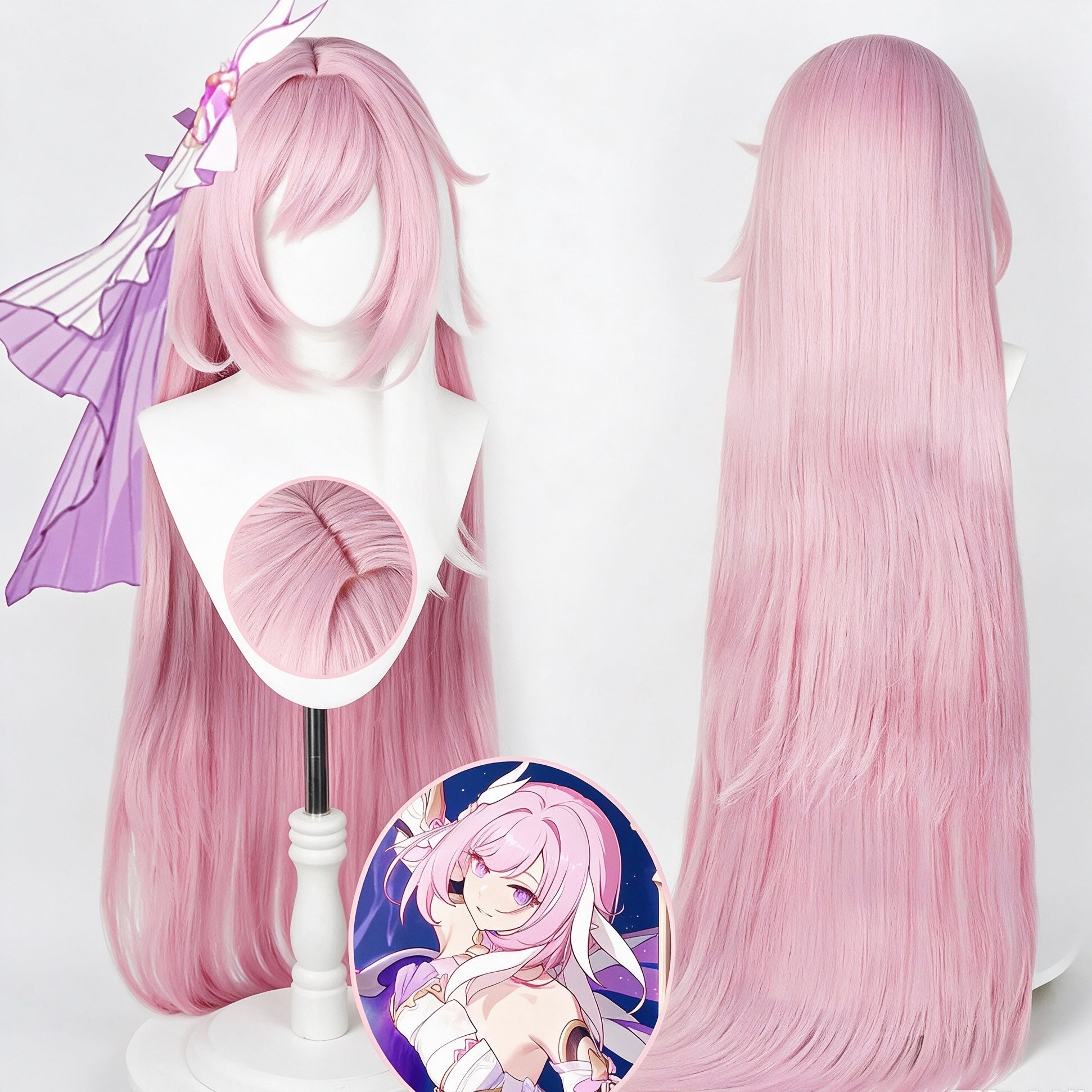 Honkai   Impact   3   Elysia Long   Pink   Hair   Basic Wig