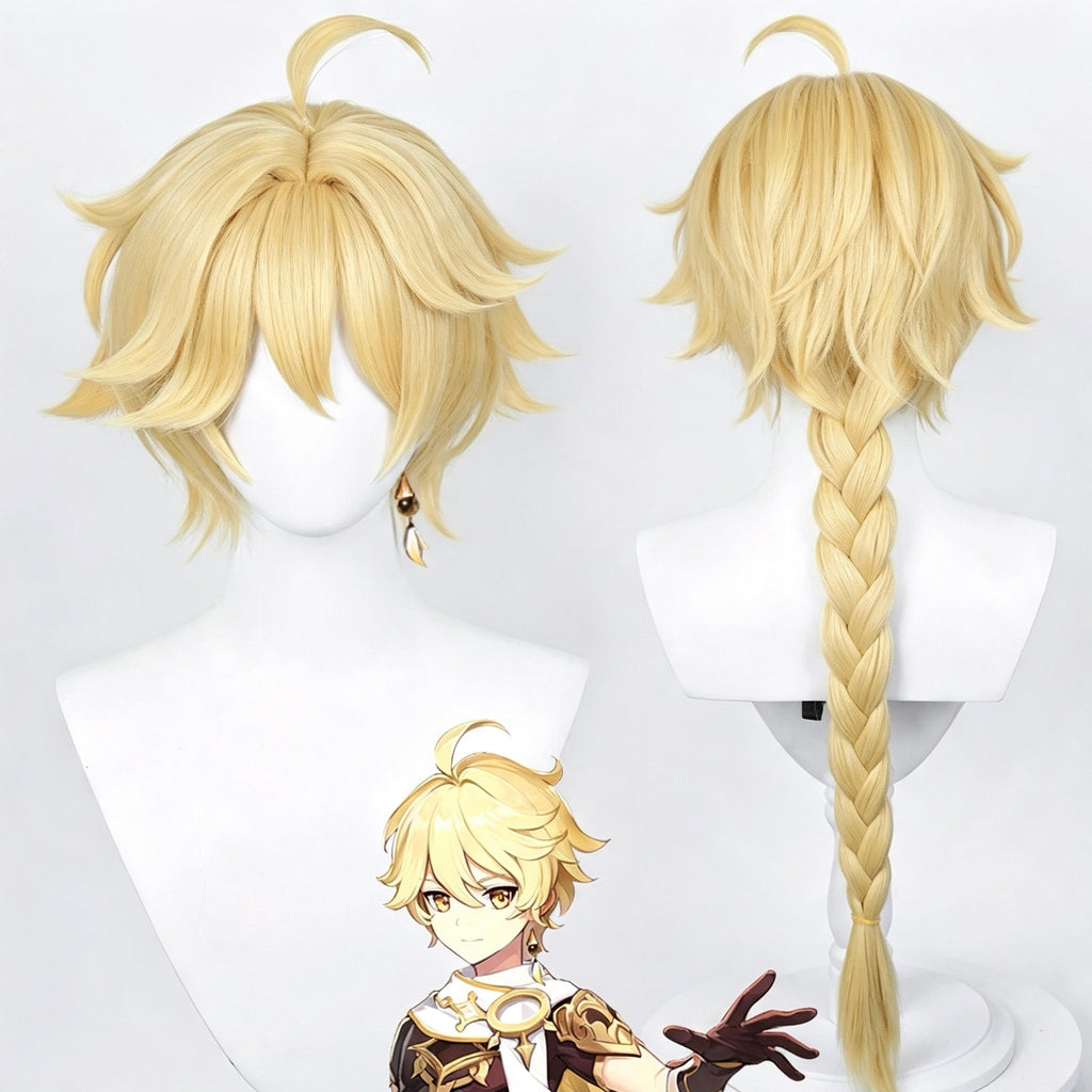 Genshin   Impact Lumine   Long   Gold   Hair Basic   Wig