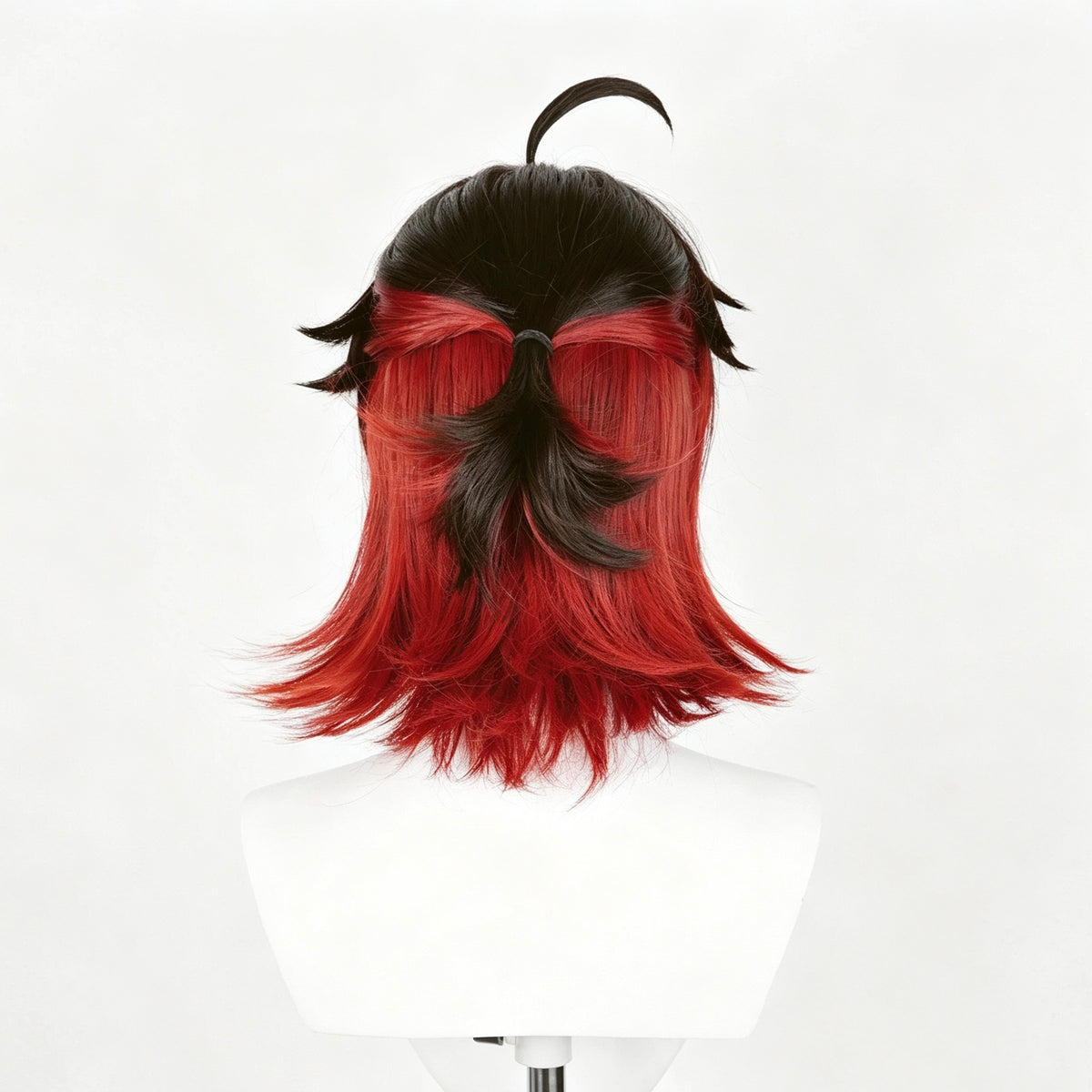 Genshin   Impact Gaming   Short   Black Red   Hair   Basic   Wig