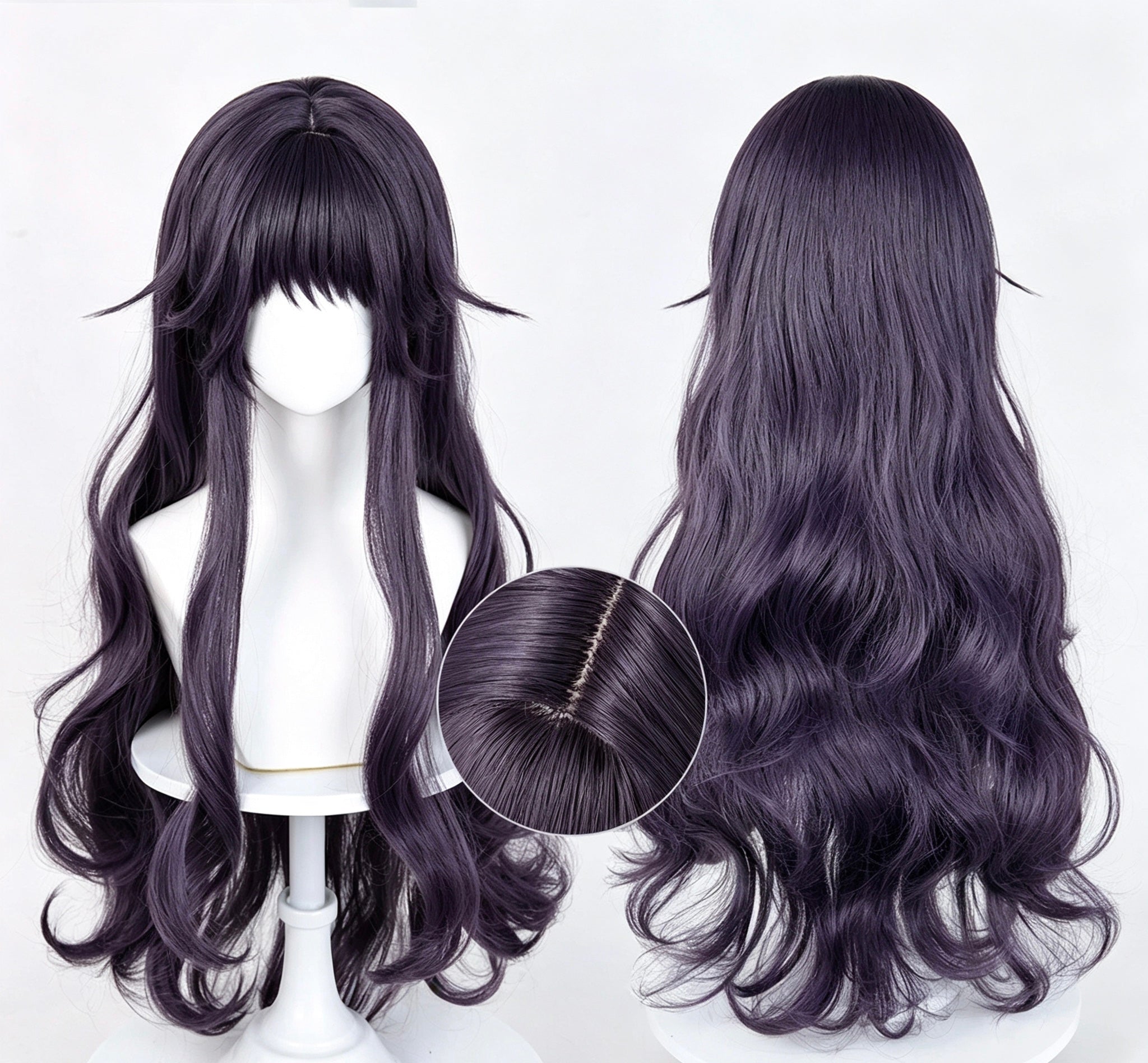 The   Fragrant   Flower Blooms   With   Dignity Kaoruko   Waguri   Long  Purple   Hair   Basic Wig