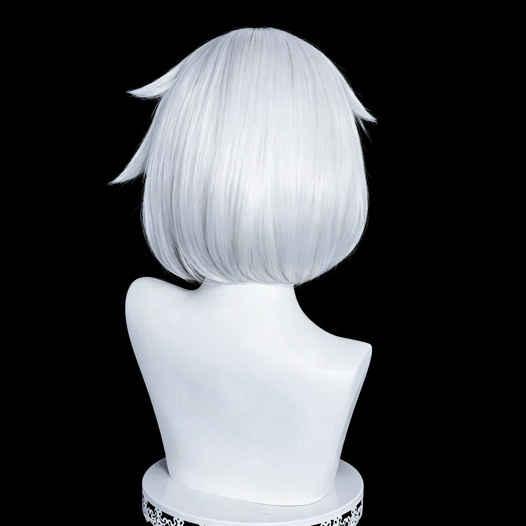 Genshin   Impact Paimon   Short   Silver White   Hair   Basic   Wig