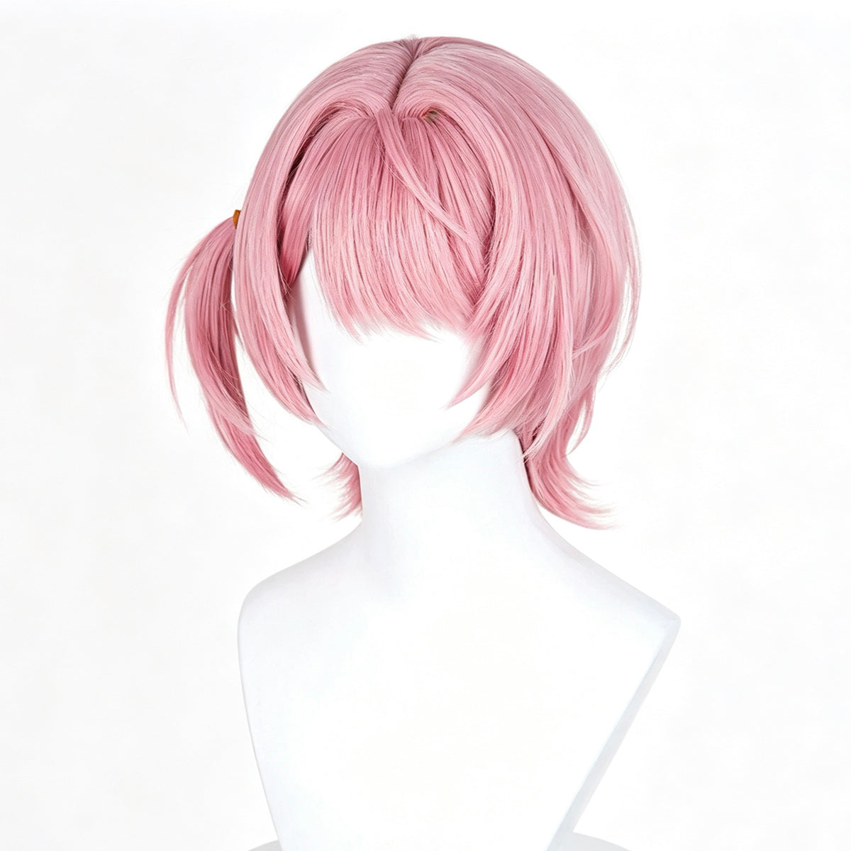 Genshin   Impact Charlotte   Hellock Variation   Sakura   Pink Short   Wig   Detachable Tiger   Clip   Mini   Ponytail Realistic   Scalp   Top Basic   Wig