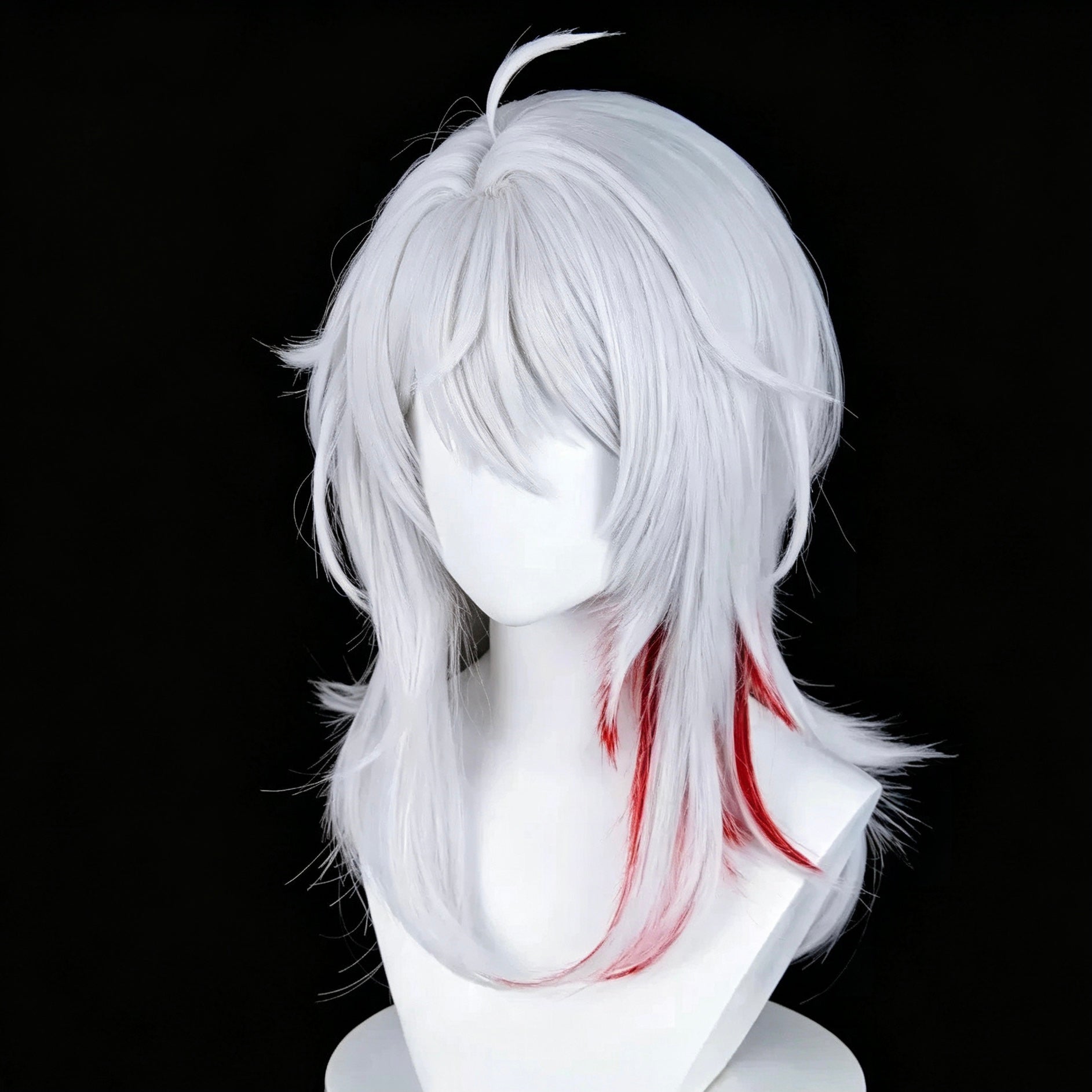 Wuthering   Waves   Zani Short   Silver   Red   Hair Basic   Wig