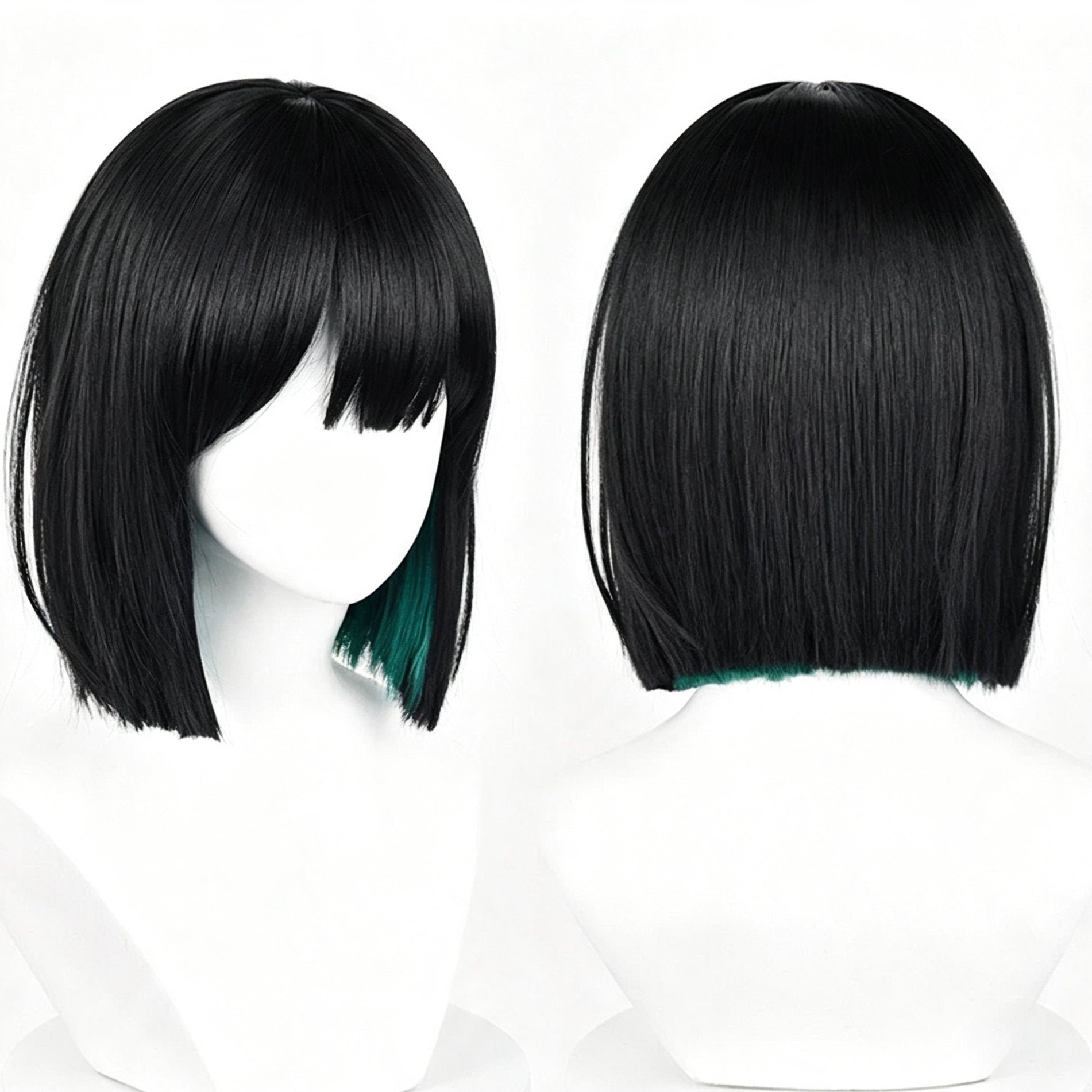 Alien   Stage   Sua   Short Black   Green   Hair   Basic Wig