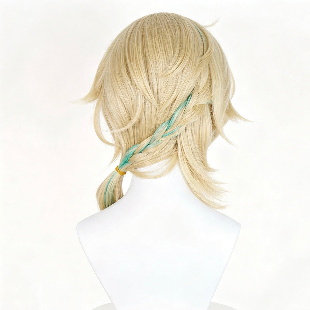 Honkai:   Star   Rail Aventurine   Light Cream   Gold   &   Mint Green   Ombre   Basic Wig
