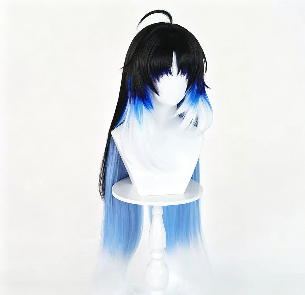 Wuthering   Waves Yangyang   Black   To Blue   White   Ombre Basic   Wig