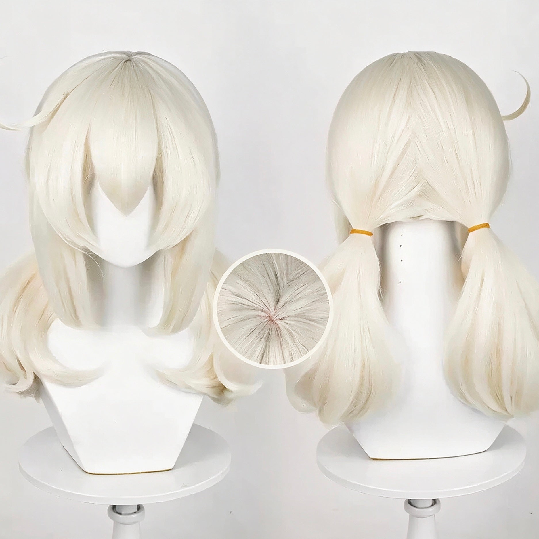 Genshin   Impact   Klee Long   White   Hair   Basic Wig