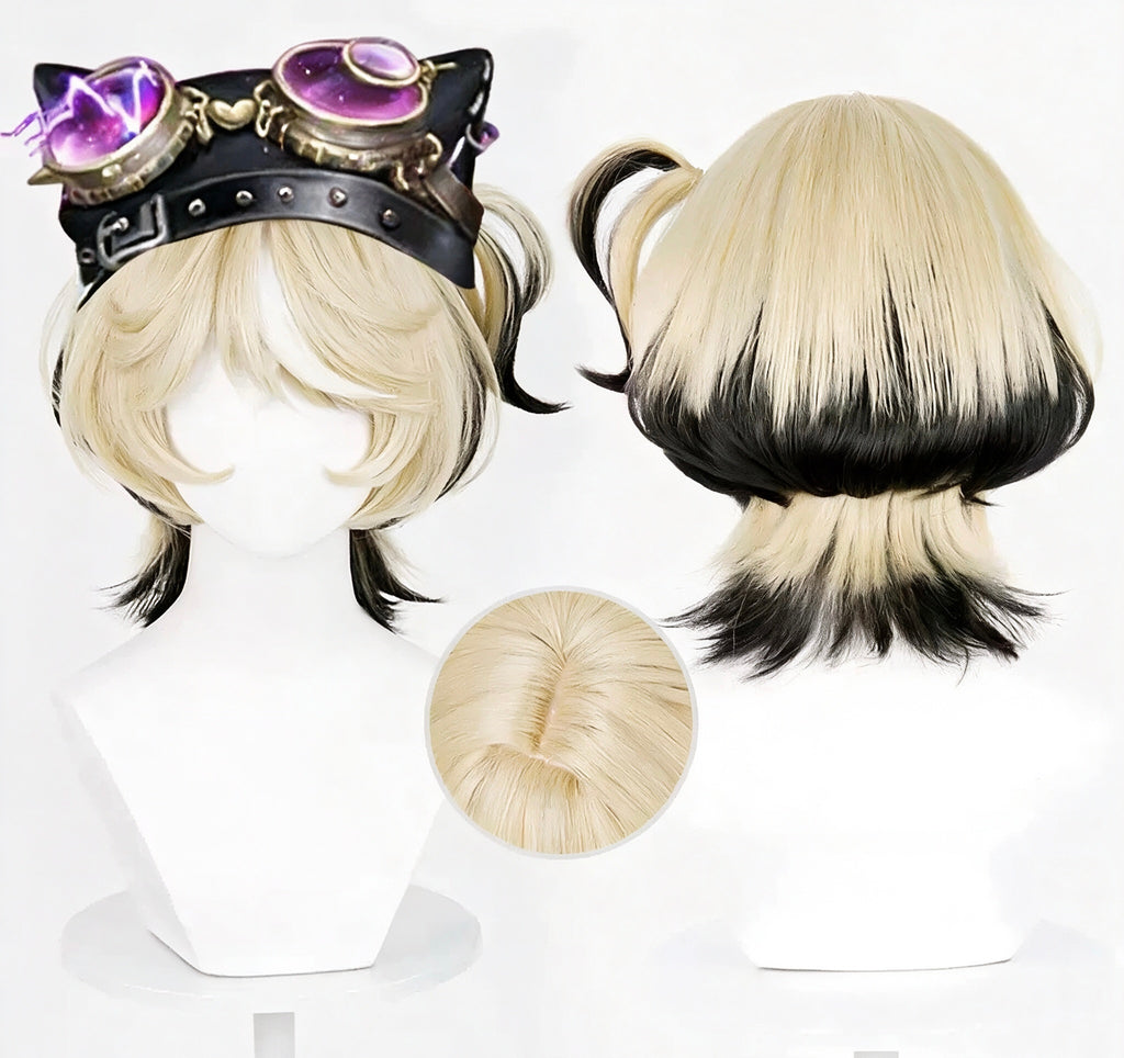 IdentityV   Mechanic Tracy   (Lock   Core) Short   Blonde   Black Hair   Basic   Wig