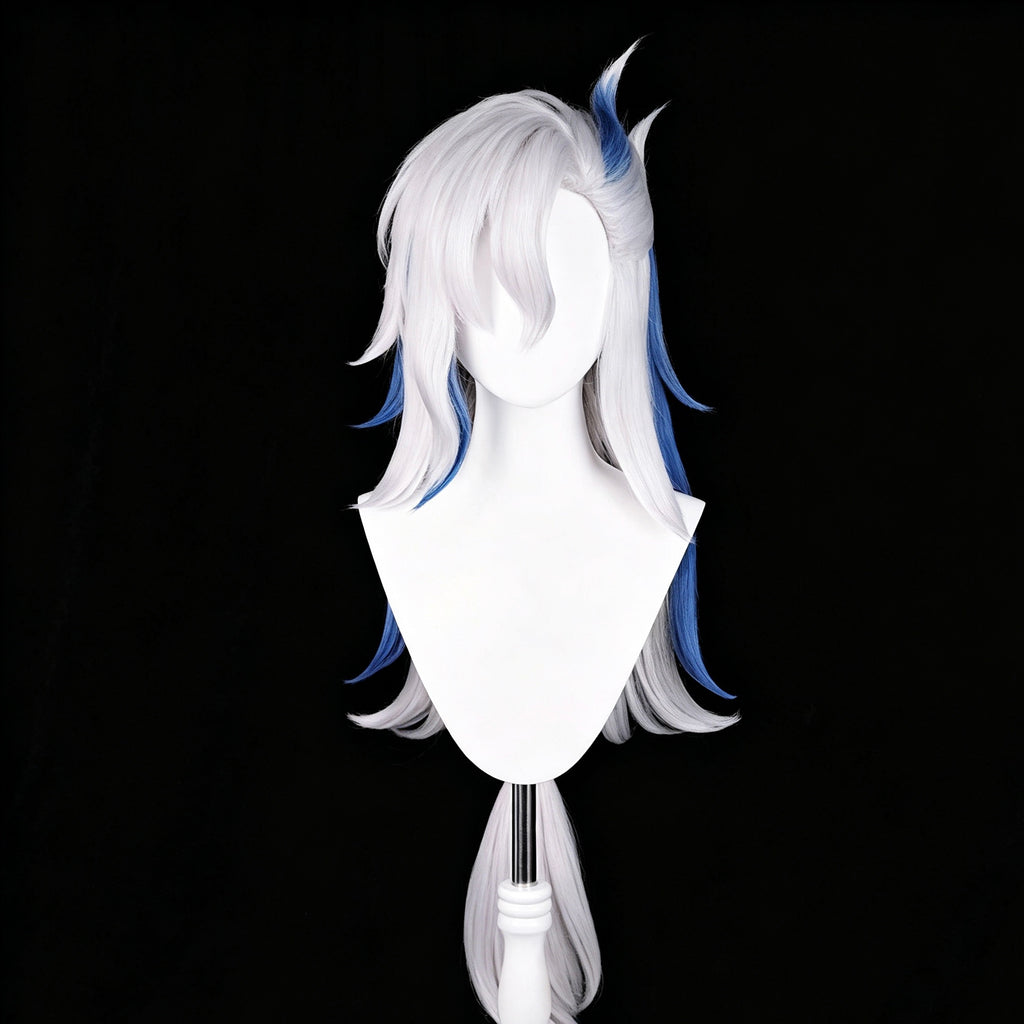 Genshin   Impact Neuvillette   Long   White Blue   Hair   Basic   Wig