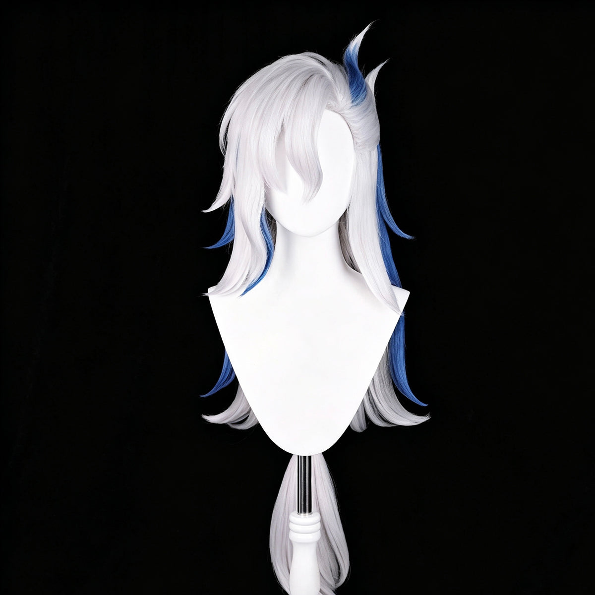 Genshin   Impact Neuvillette   Long   White Blue   Hair   Basic   Wig