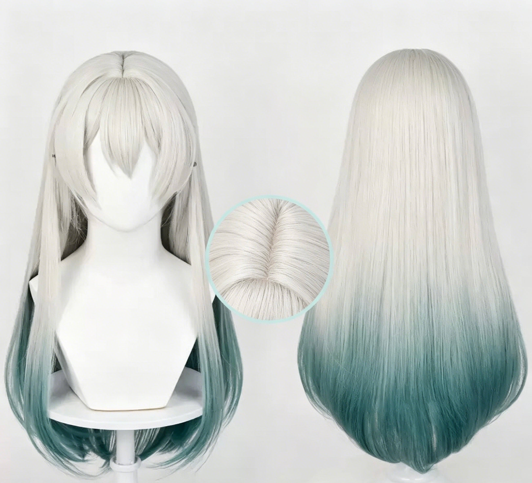 Honkai:   Star   Rail   Firefly Long   Grey   Green   Hair Basic   Wig