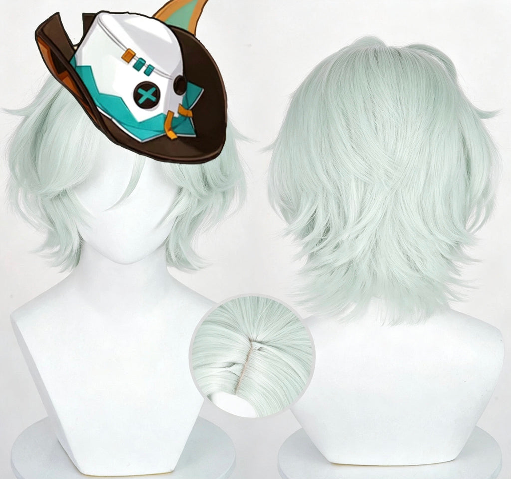 Genshin   Impact   Ifa Short   Light   Green   Hair Basic   Wig