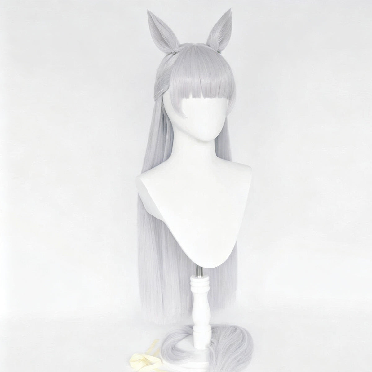 Uma   Musume   Gold Ship   Silver   Gray   Purple Full   Fringe   Long Straight   Basic   Wig
