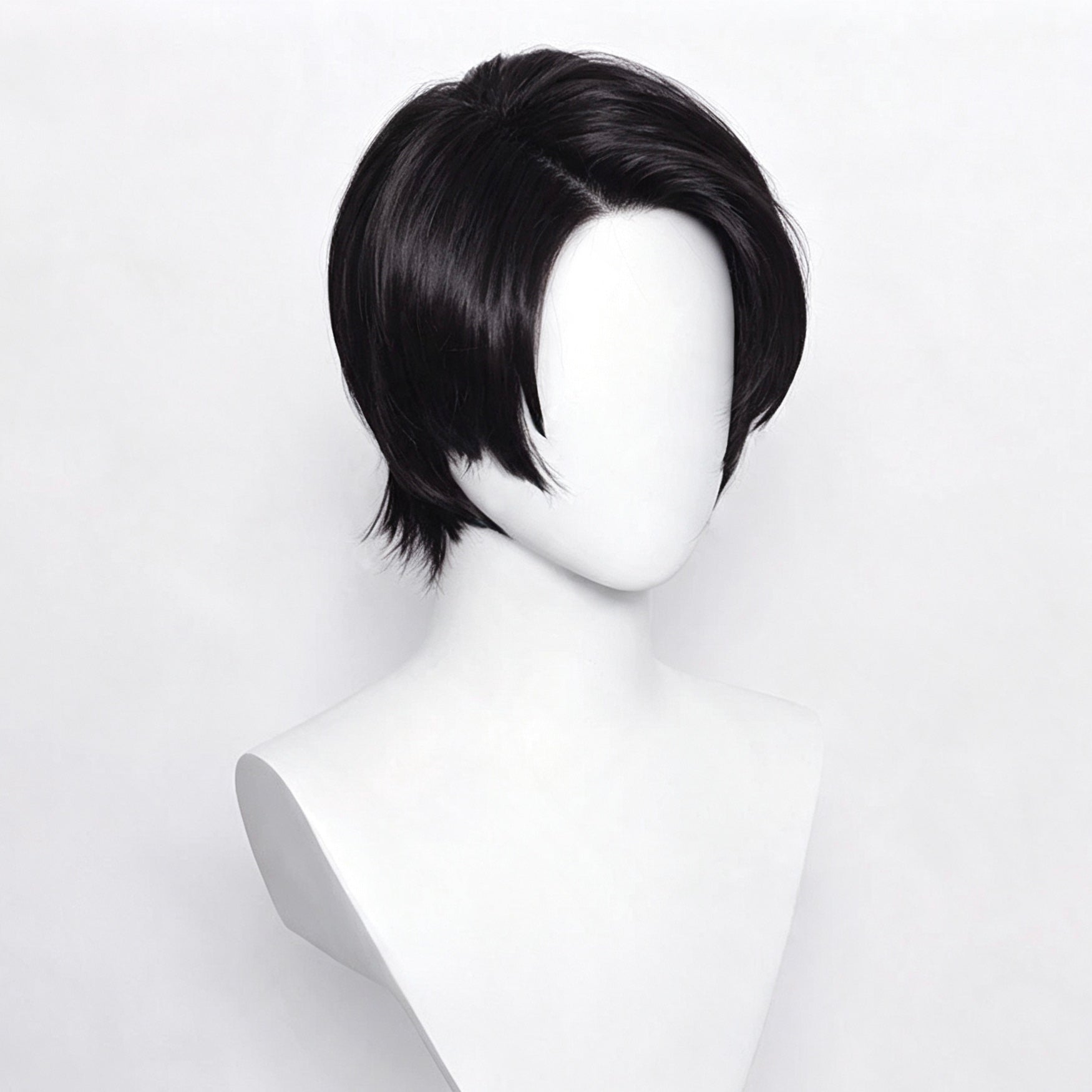 Jujutsu   Kaisen   Yuta Okkotsu   Jet   Black   3:7 Parted   Short   Basic   Wig