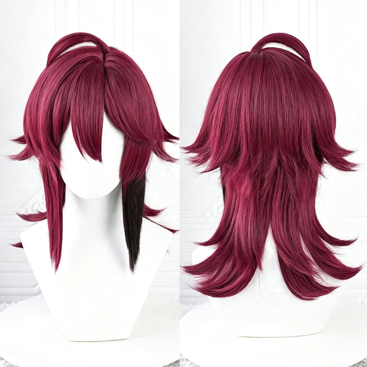 Genshin   Impact Shikanoin   Heizou   Dark Red   Gradient   Highlight Basic   Wig