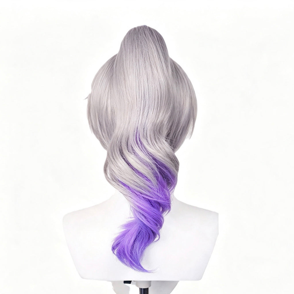 Honkai:   Star   Rail   Silver Wolf   Long   Silver Purple   Hair   Basic   Wig