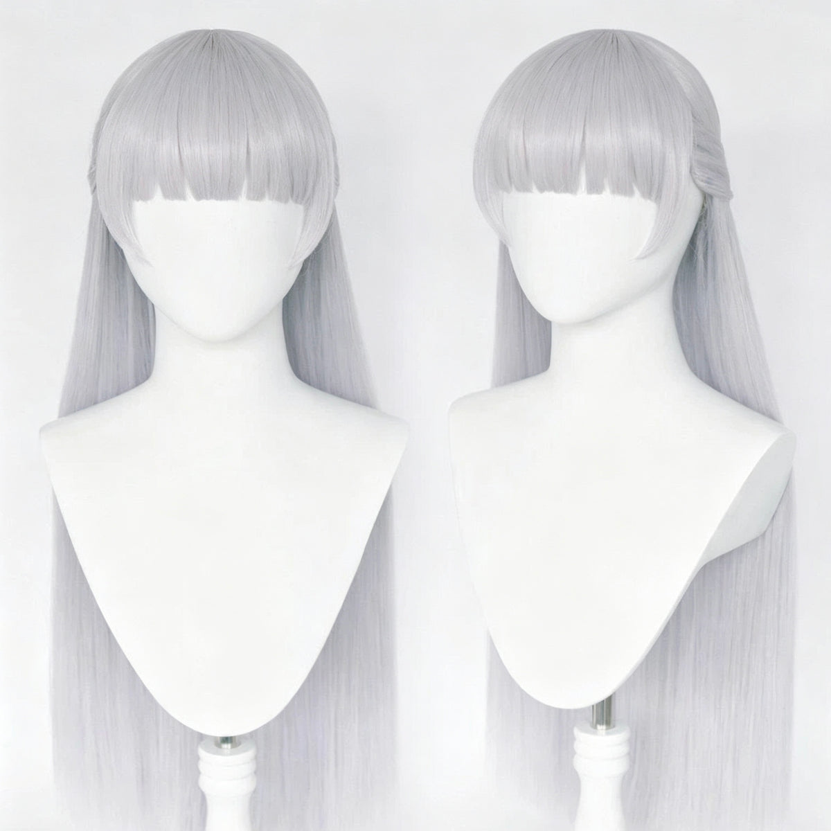 Uma   Musume   Gold Ship   Silver   Gray   Purple Full   Fringe   Long Straight   Basic   Wig