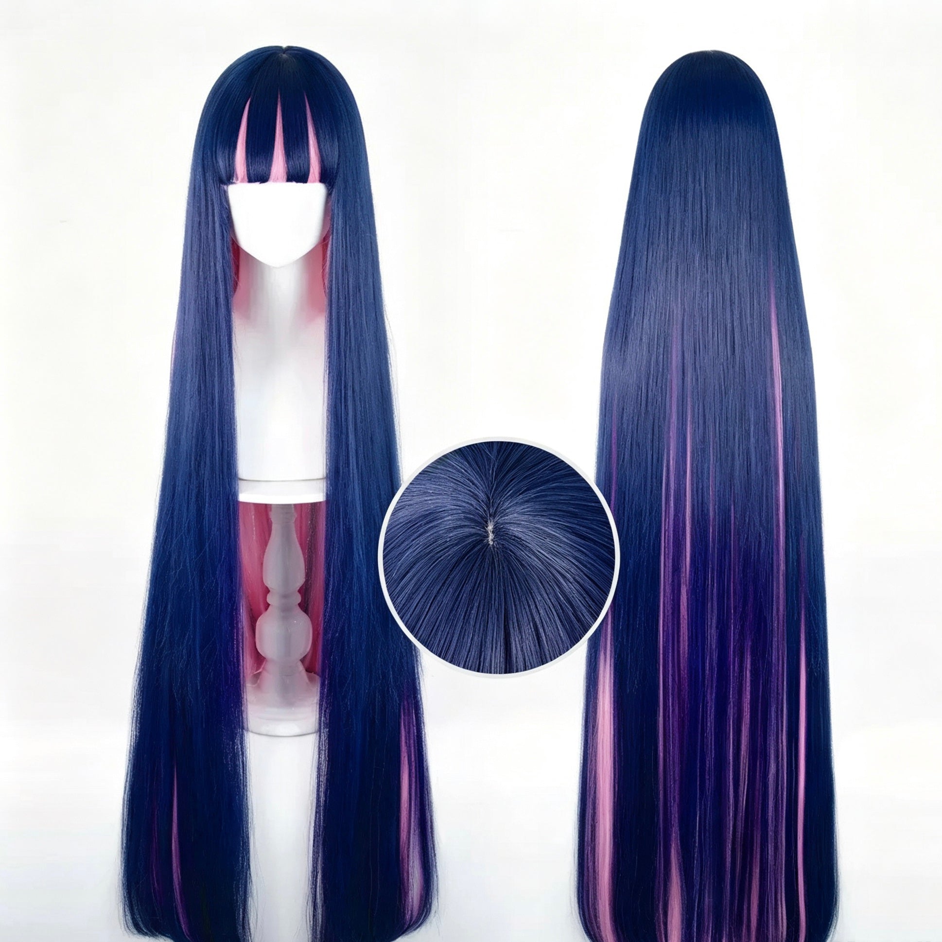 Panty   &   Stocking   with Garterbelt   Anarchy Stocking   Long   Pink and   Dark   Purple   Hair Basic   Wig