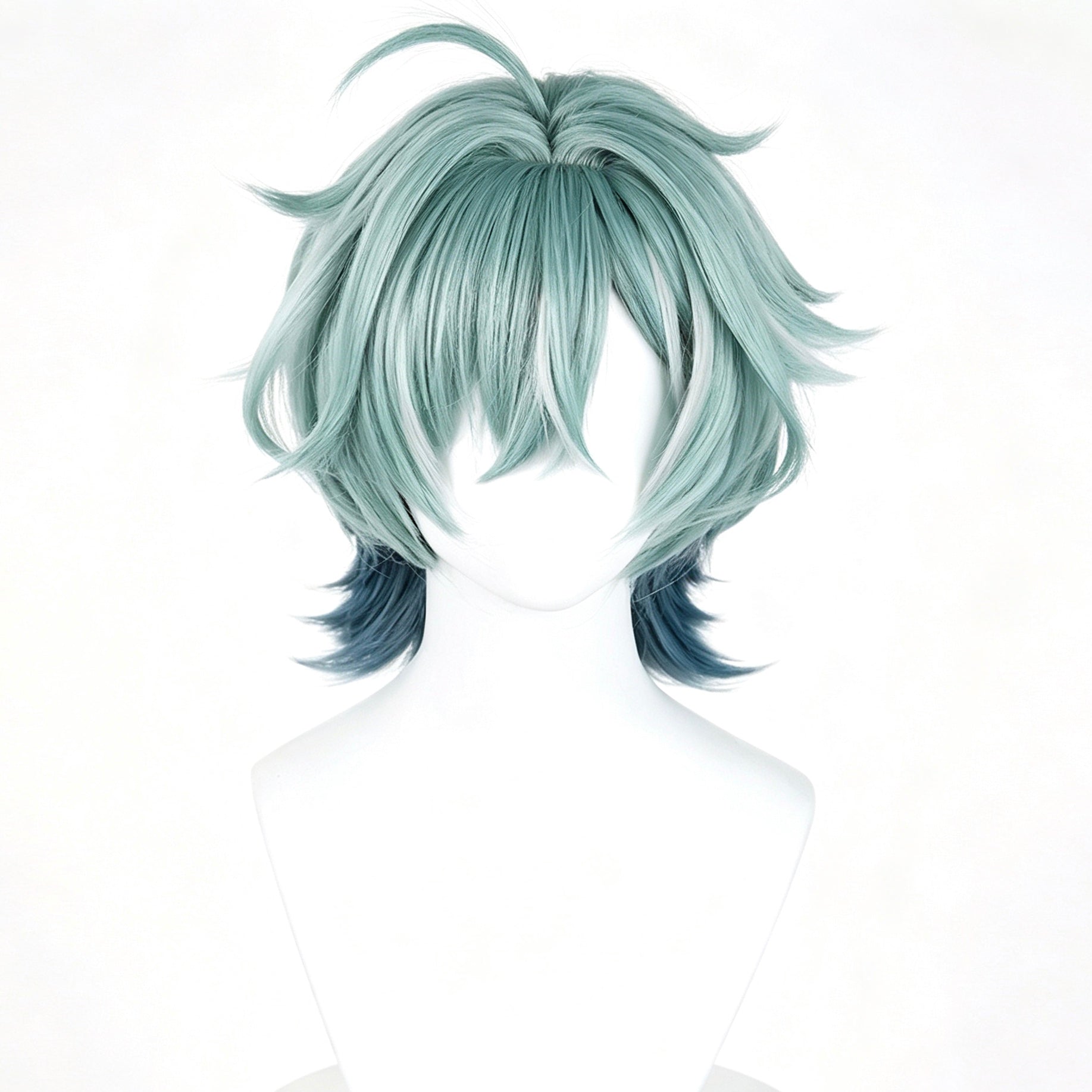 Genshin Impact Ororon Cosplay Wig | Mint Green Gradient Short Wig | Realistic Scalp | Heat Resistant Synthetic Hair