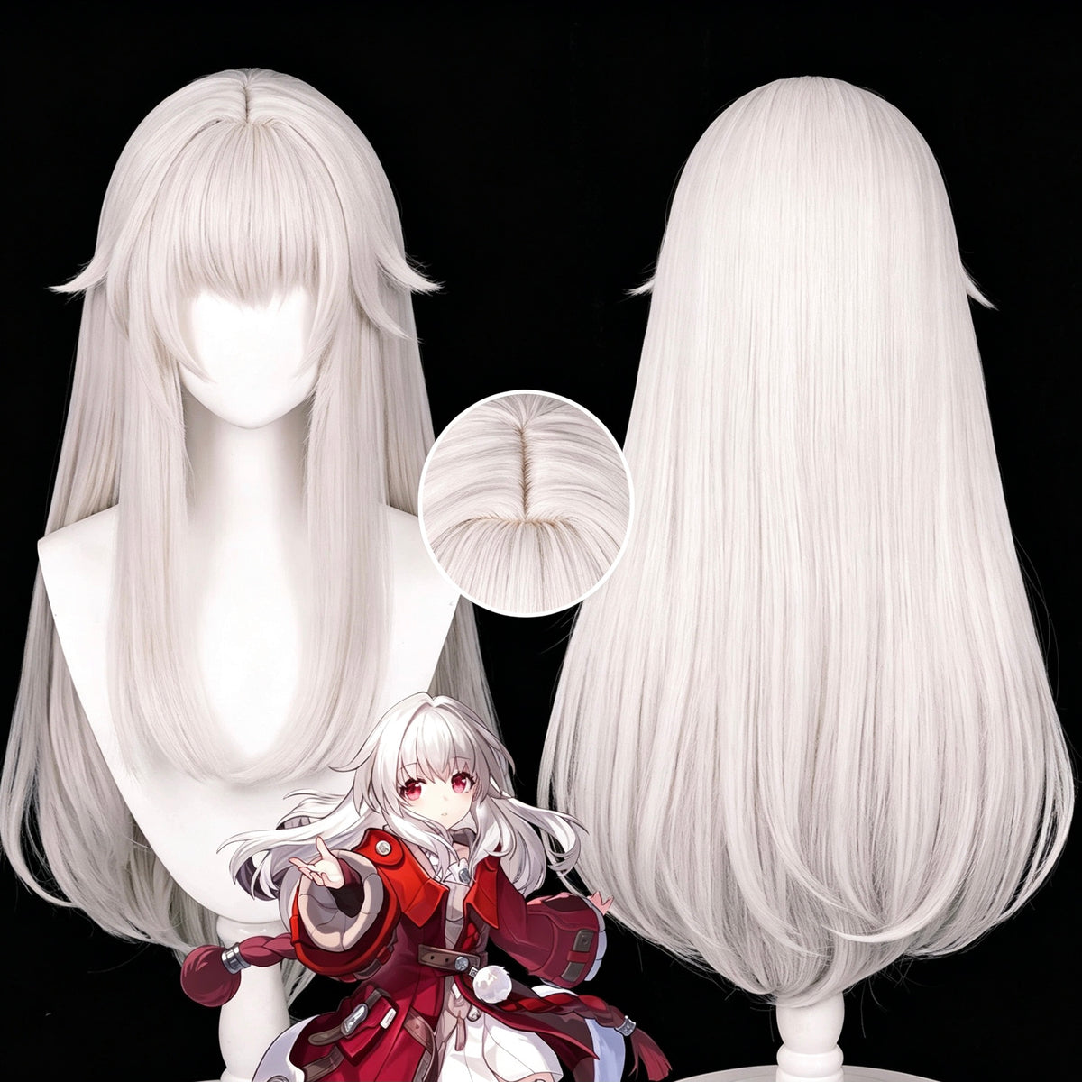 Honkai:   Star   Rail   Clara Star   Rail   Long   Pink   Hair Basic   Wig