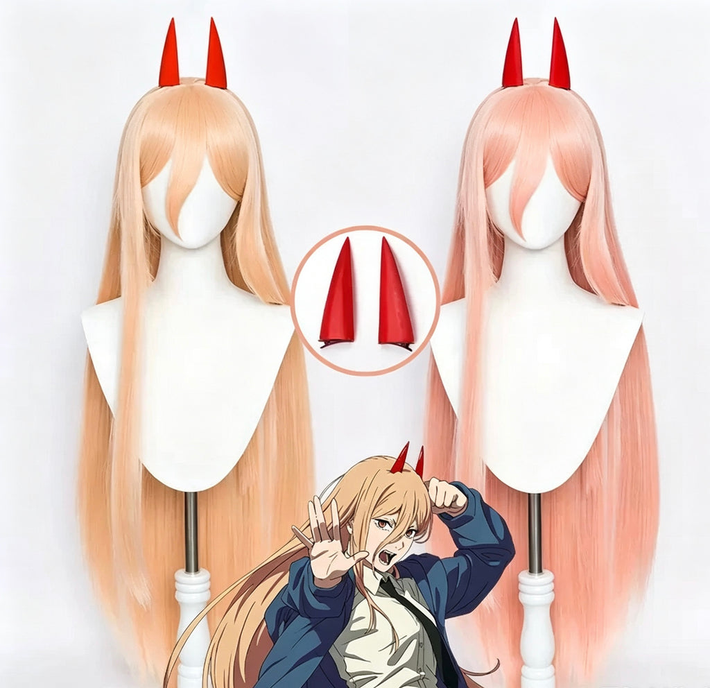 Chainsaw   Man   Power Long   Pink/Orange   Hair Basic   Wig