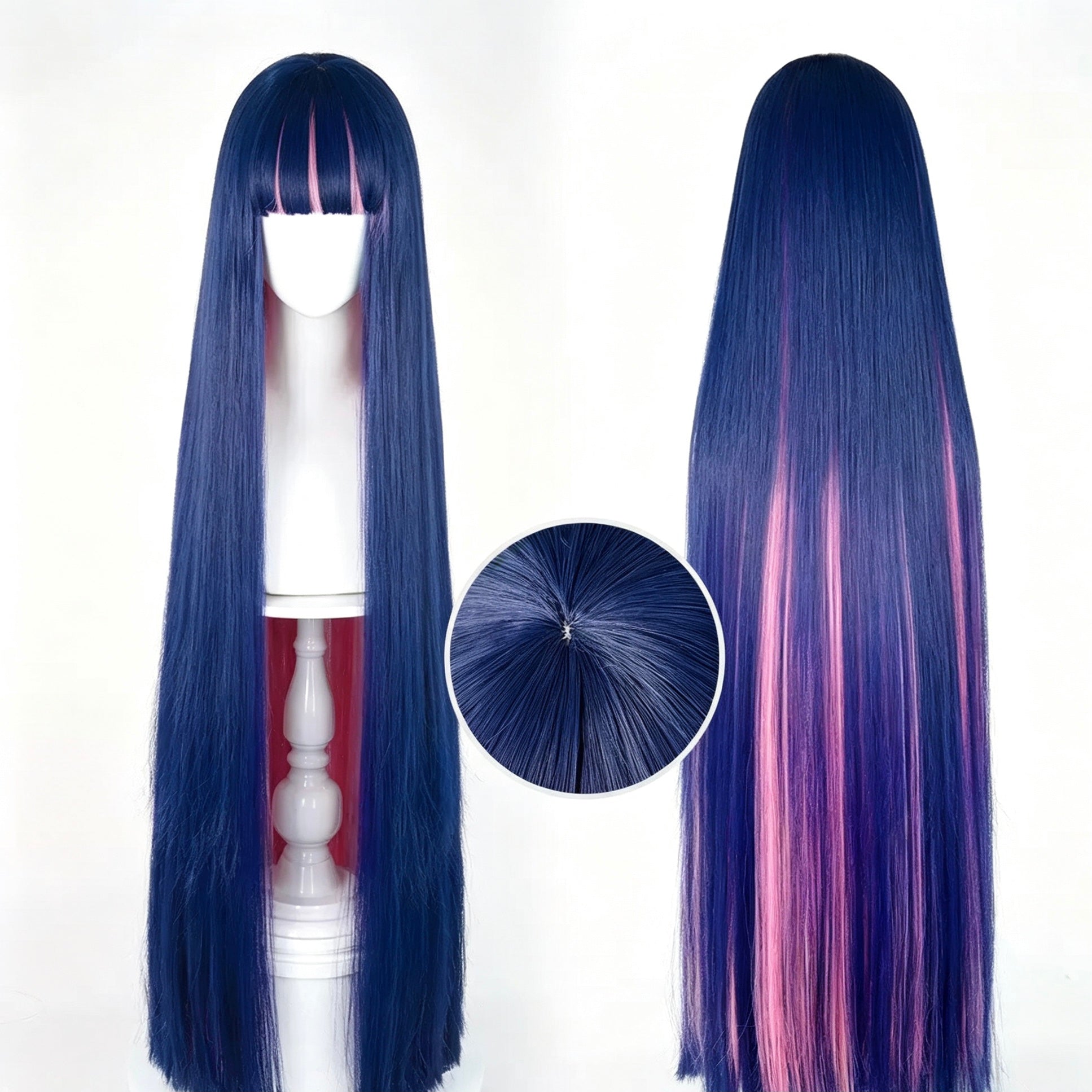 Panty   &   Stocking   with Garterbelt   Anarchy Stocking   Long   Pink and   Dark   Purple   Hair Basic   Wig